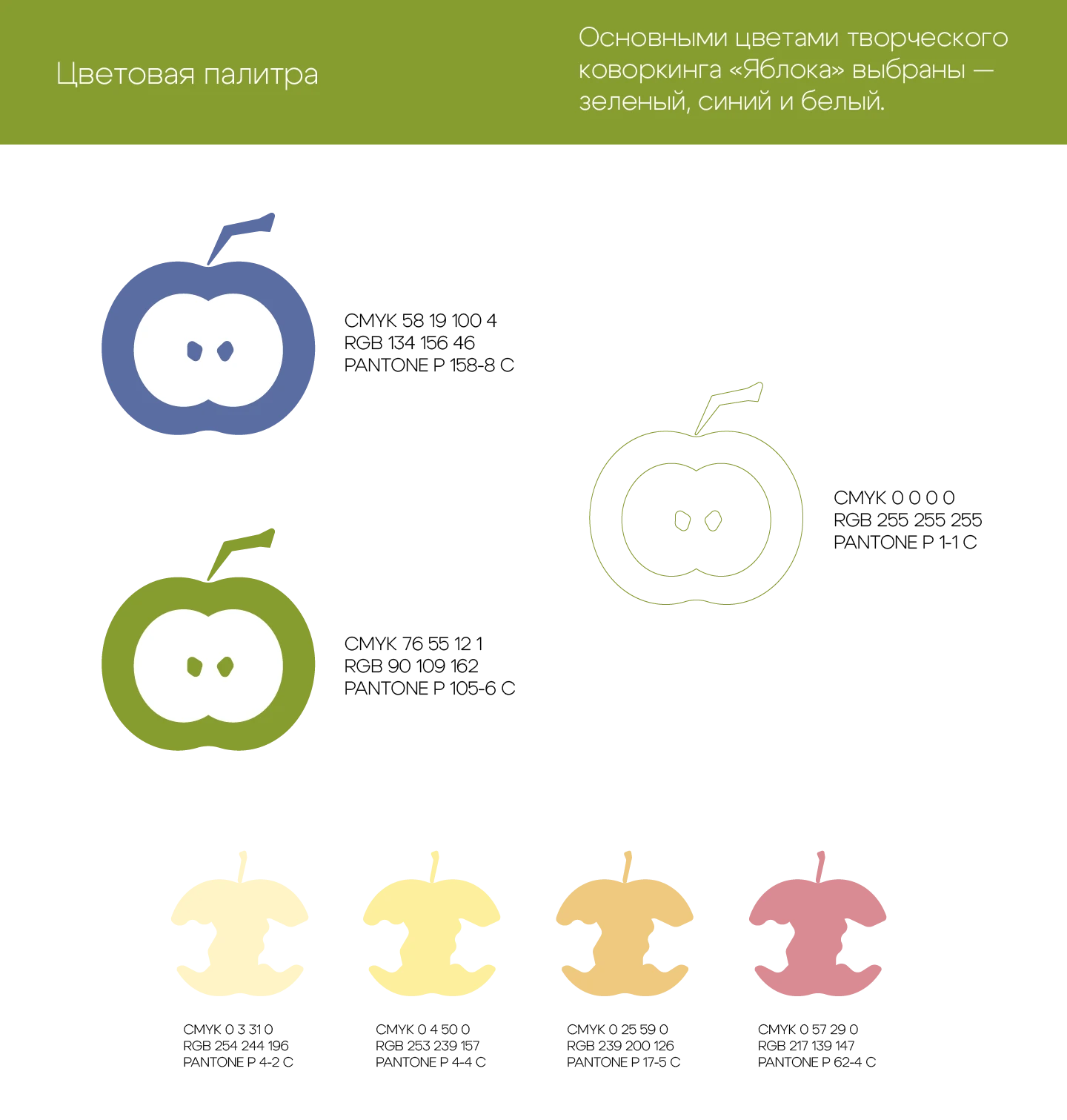 Фирменный стиль для творческого коворкинга "Яблоко" — Изображение №5 — Брендинг, Графика на Dprofile