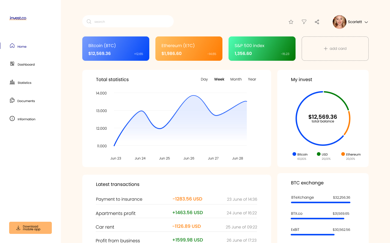 Dashboard — Изображение №1 — Интерфейсы, Графика на Dprofile