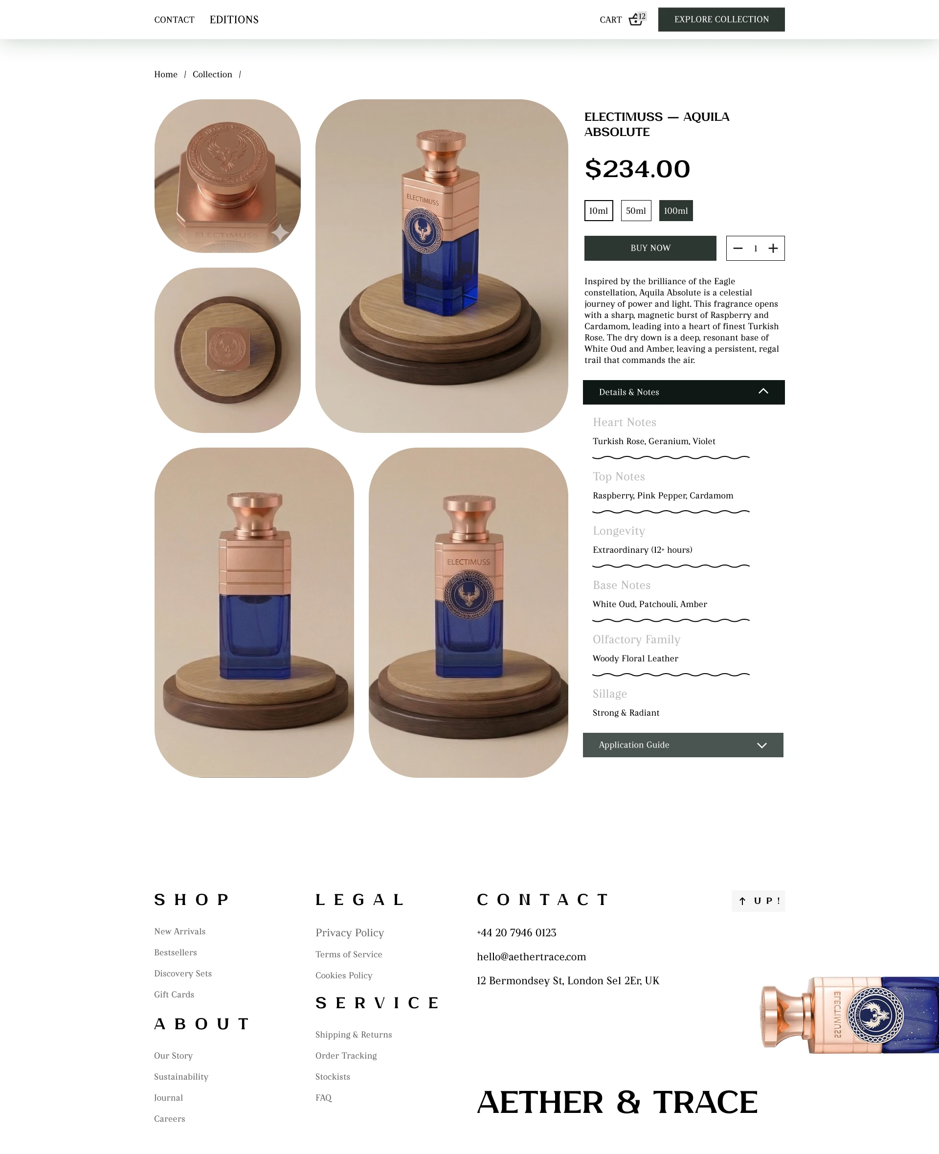 Aether & Trace - магазин нишевой парфюмери — Изображение №5 — Интерфейсы на Dprofile