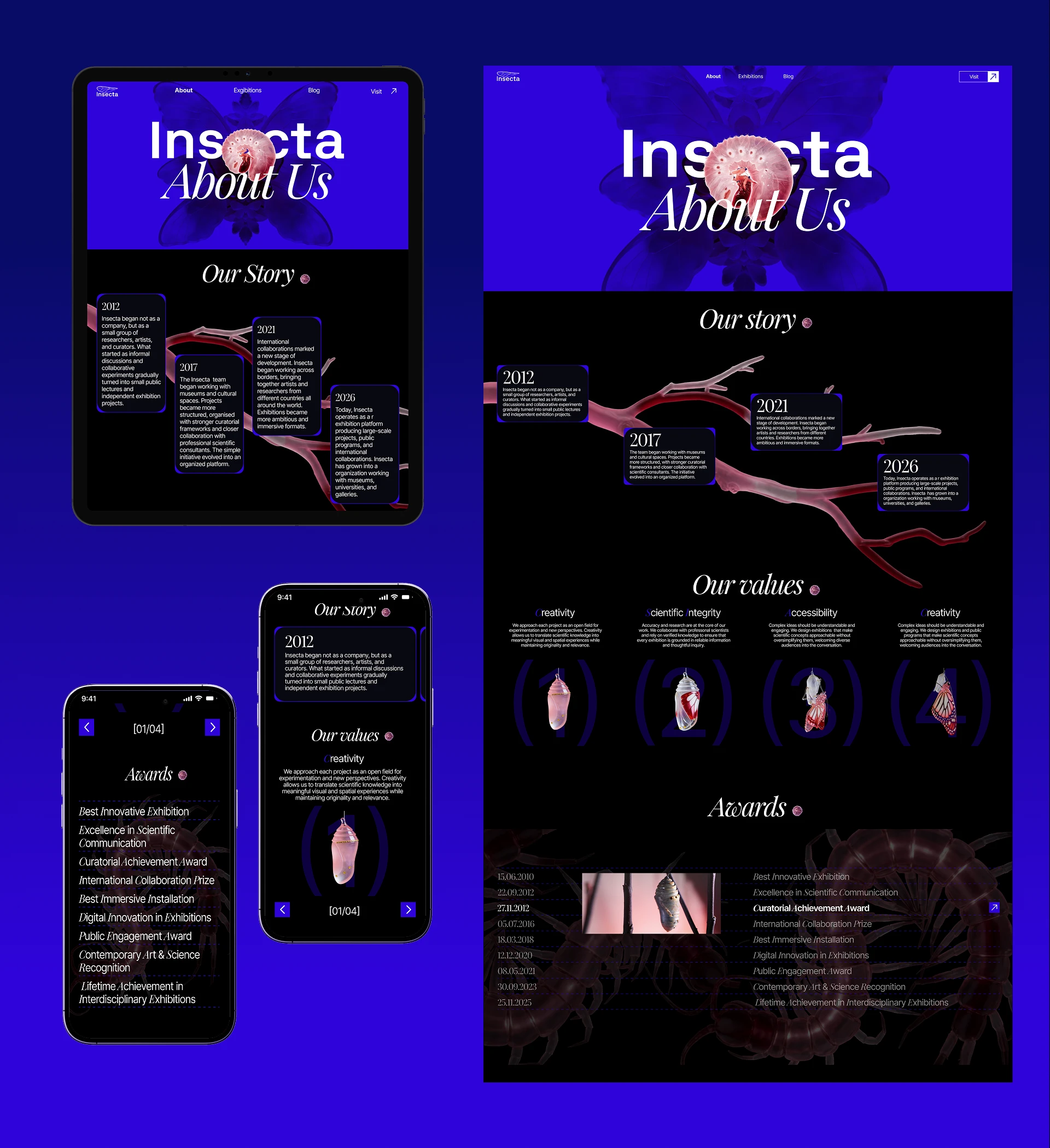 Insecta | Entomology Museum Website — Изображение №7 — Интерфейсы на Dprofile