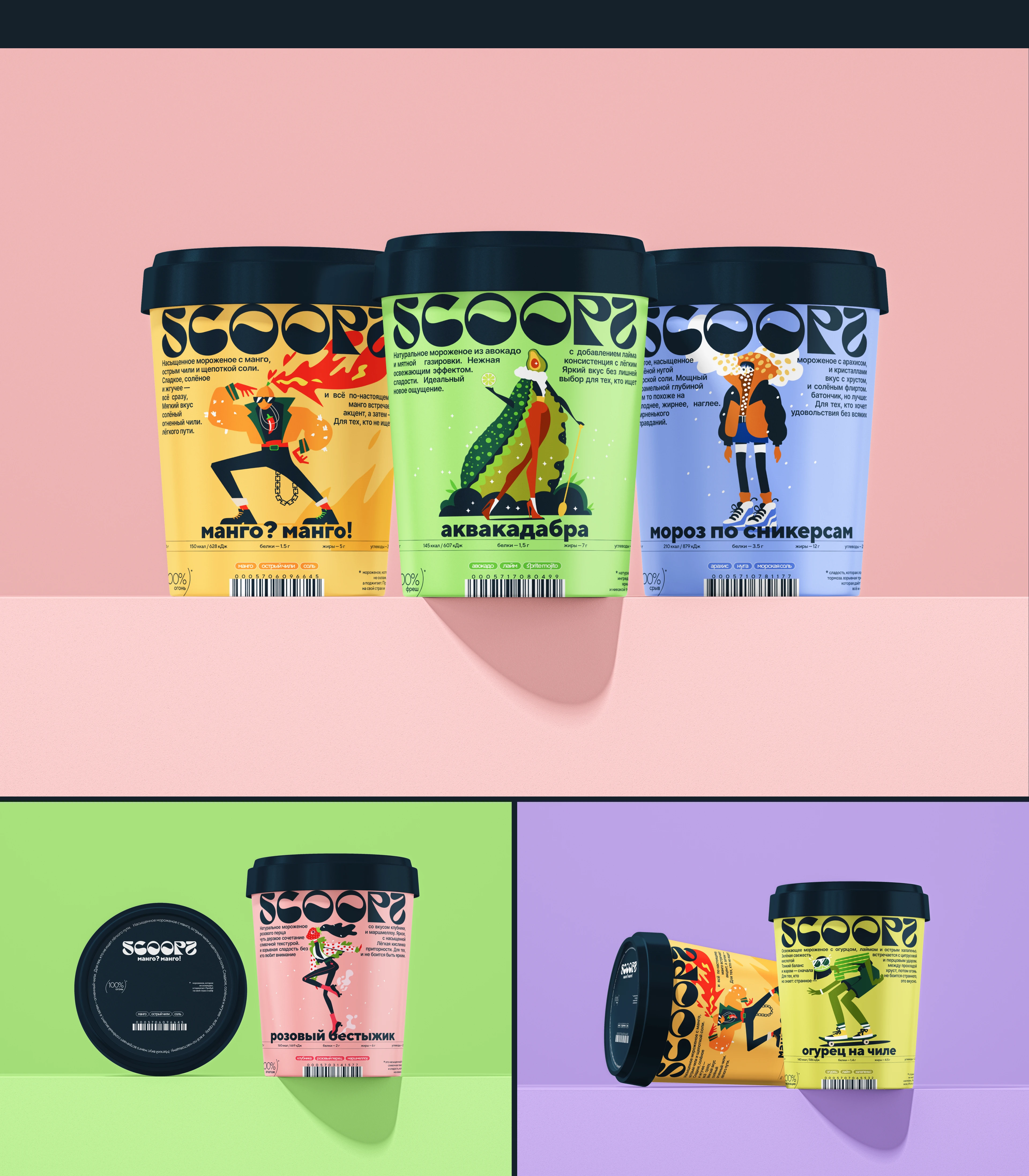 SCOOPZ — мороженое с харизмой — Изображение №6 — Брендинг, Иллюстрация на Dprofile