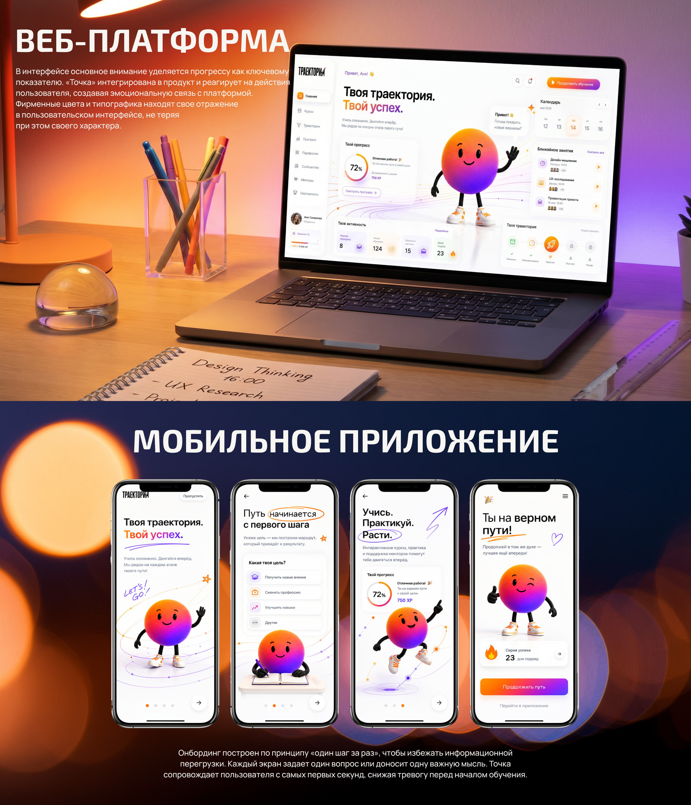 Траектория — Айдентика и маскот для EdTech-платформы — Изображение №7 — Брендинг, Нейро на Dprofile