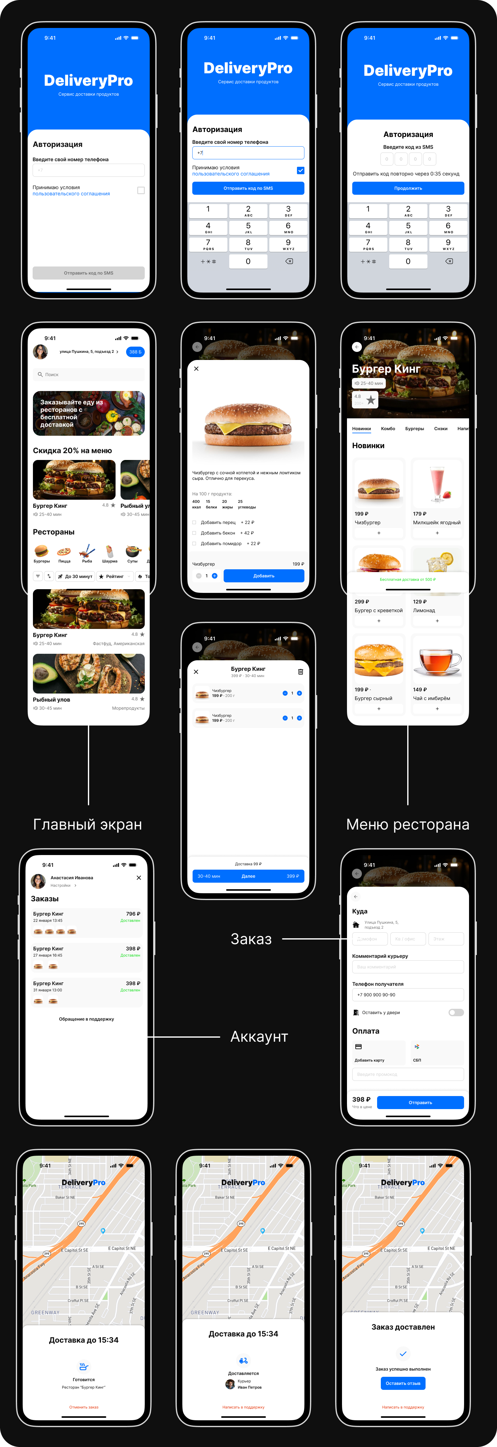 DeliveryPro - сервис для доставки еды из ресторанов — Изображение №8 — Интерфейсы на Dprofile