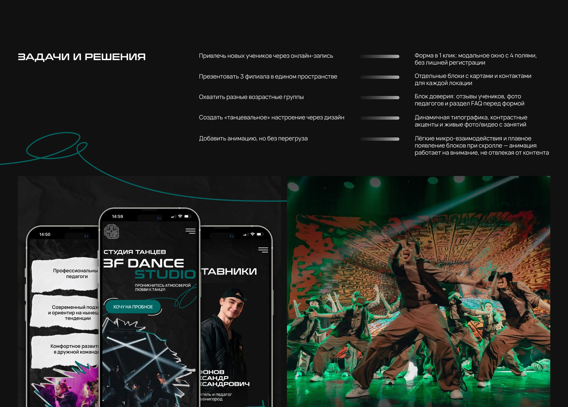 Лендинг для студии танцев 3FDANCE STUDIO — Изображение №3 — Интерфейсы на Dprofile