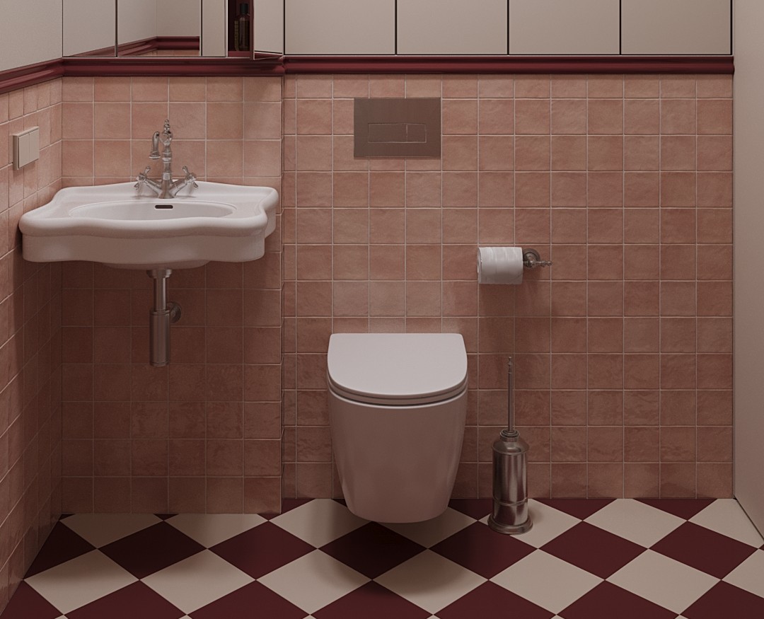 Современный интерьер санузла в ЖК "Шагал" — Архитектура на Dprofile