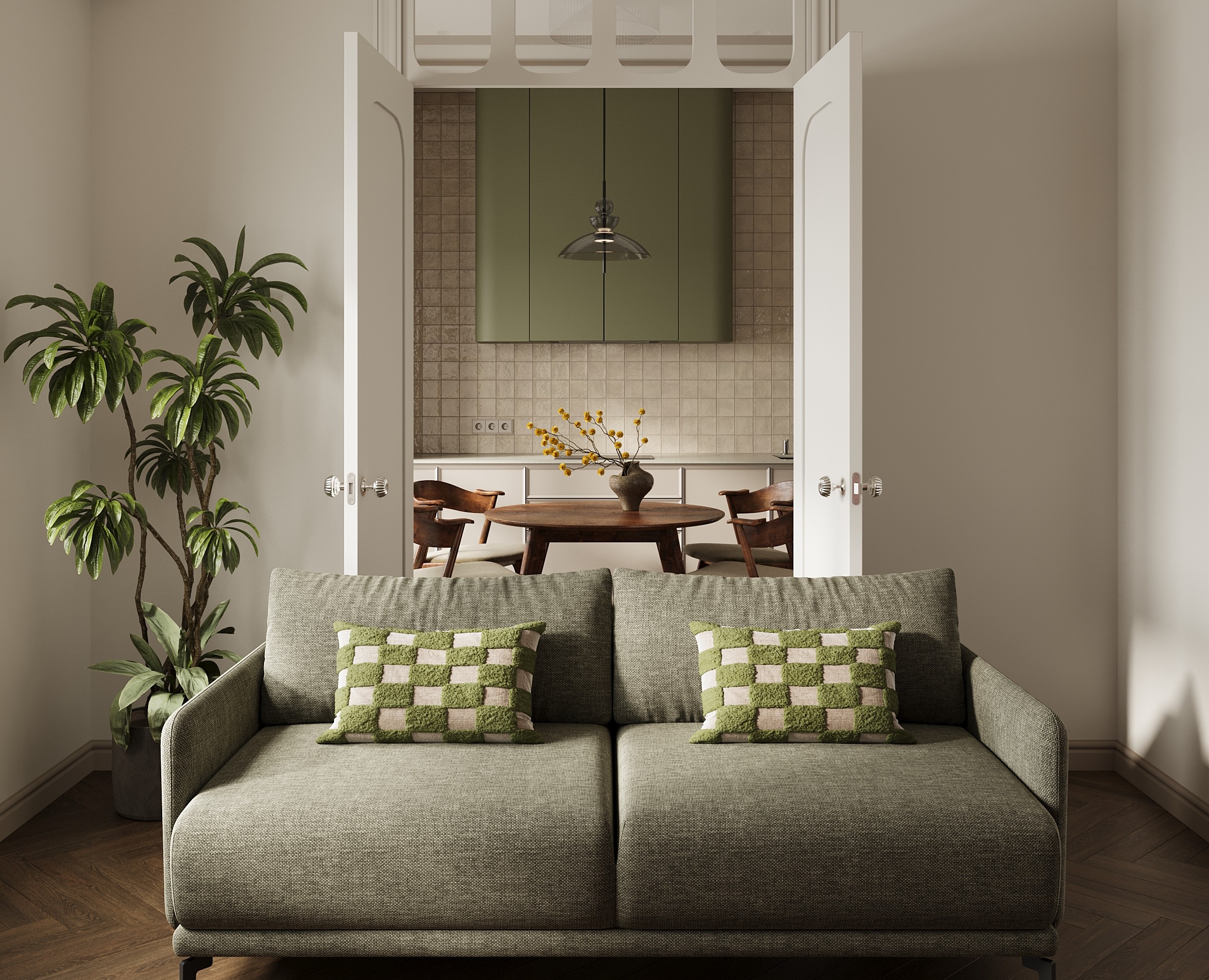 Современный интерьер гостиной в ЖК "Шагал" — Архитектура на Dprofile