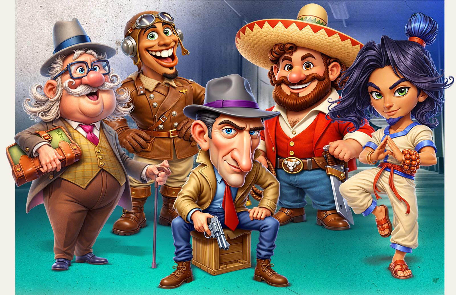 «Character Lineup: Casual Heroes» (Линейка персонажей: Казу… — Изображение №2 — Иллюстрация, Нейро на Dprofile