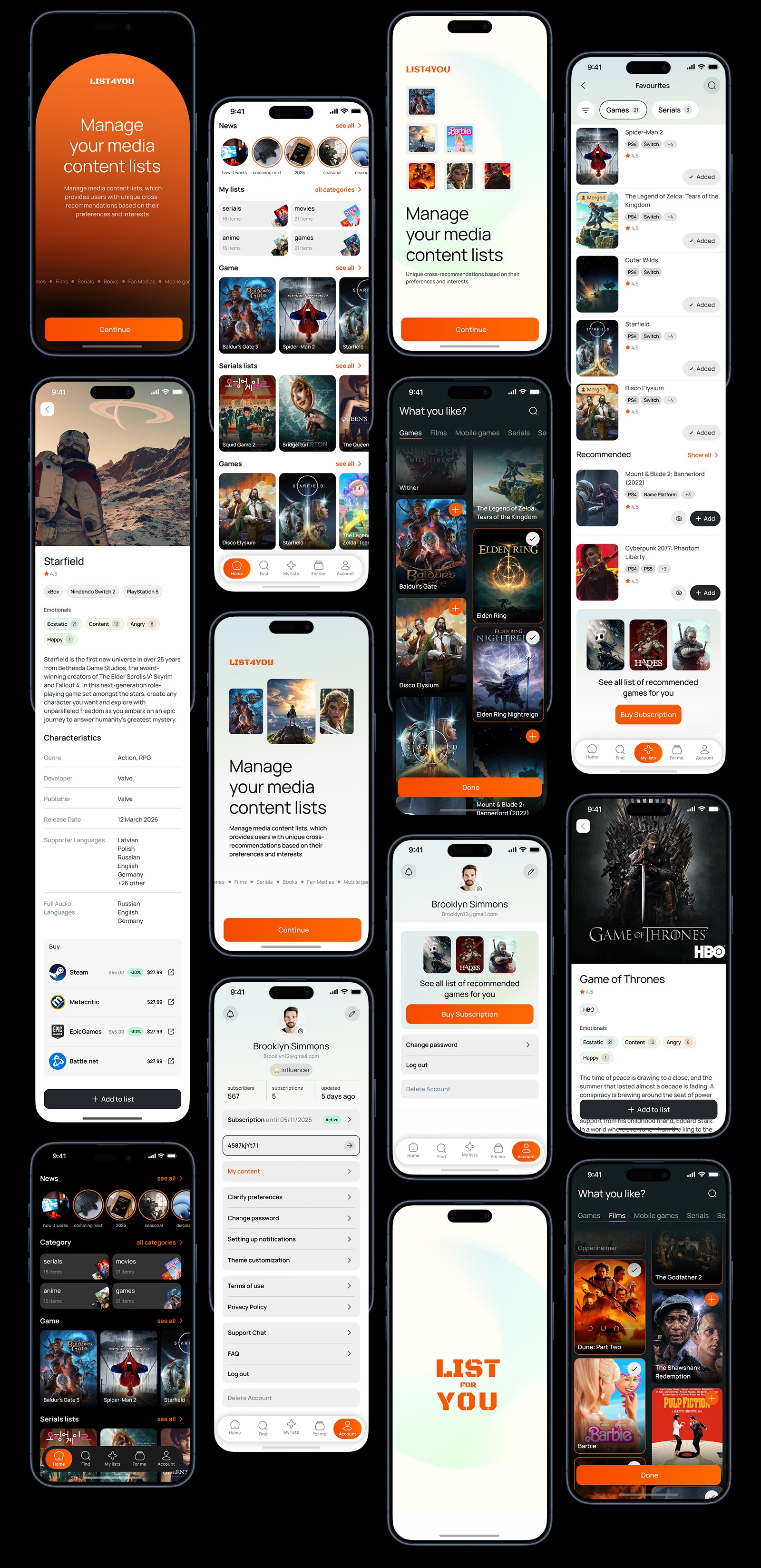 Приложение | List4You: Watchlist Suggestions — Изображение №8 — Интерфейсы на Dprofile