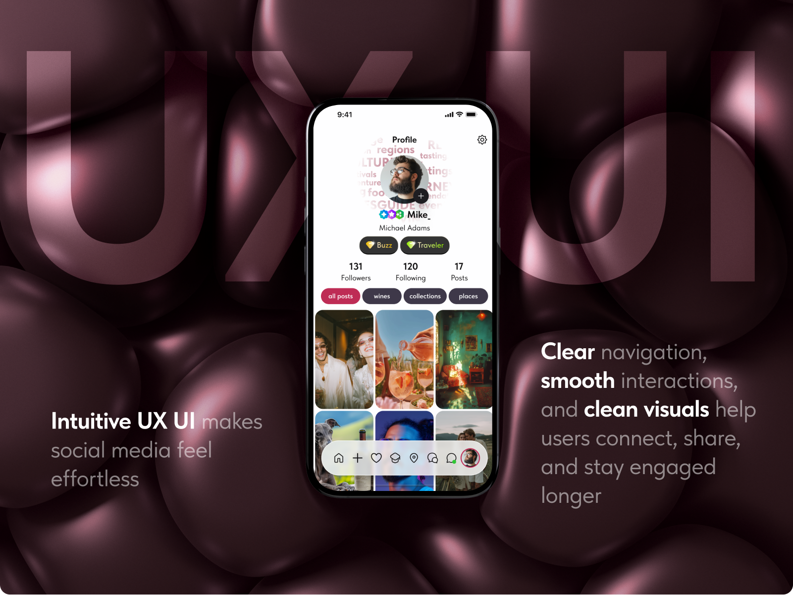 Социальная сеть | WineApp — Изображение №5 — Интерфейсы, Брендинг на Dprofile