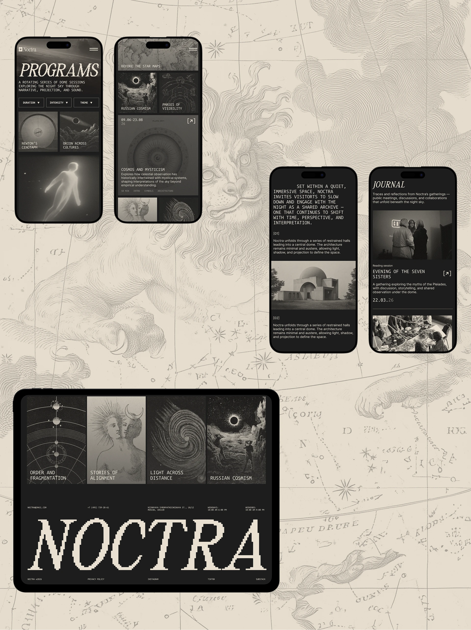 NOCTRA — Observatory Website Design| UX/UI — Изображение №11 — Интерфейсы, Брендинг на Dprofile