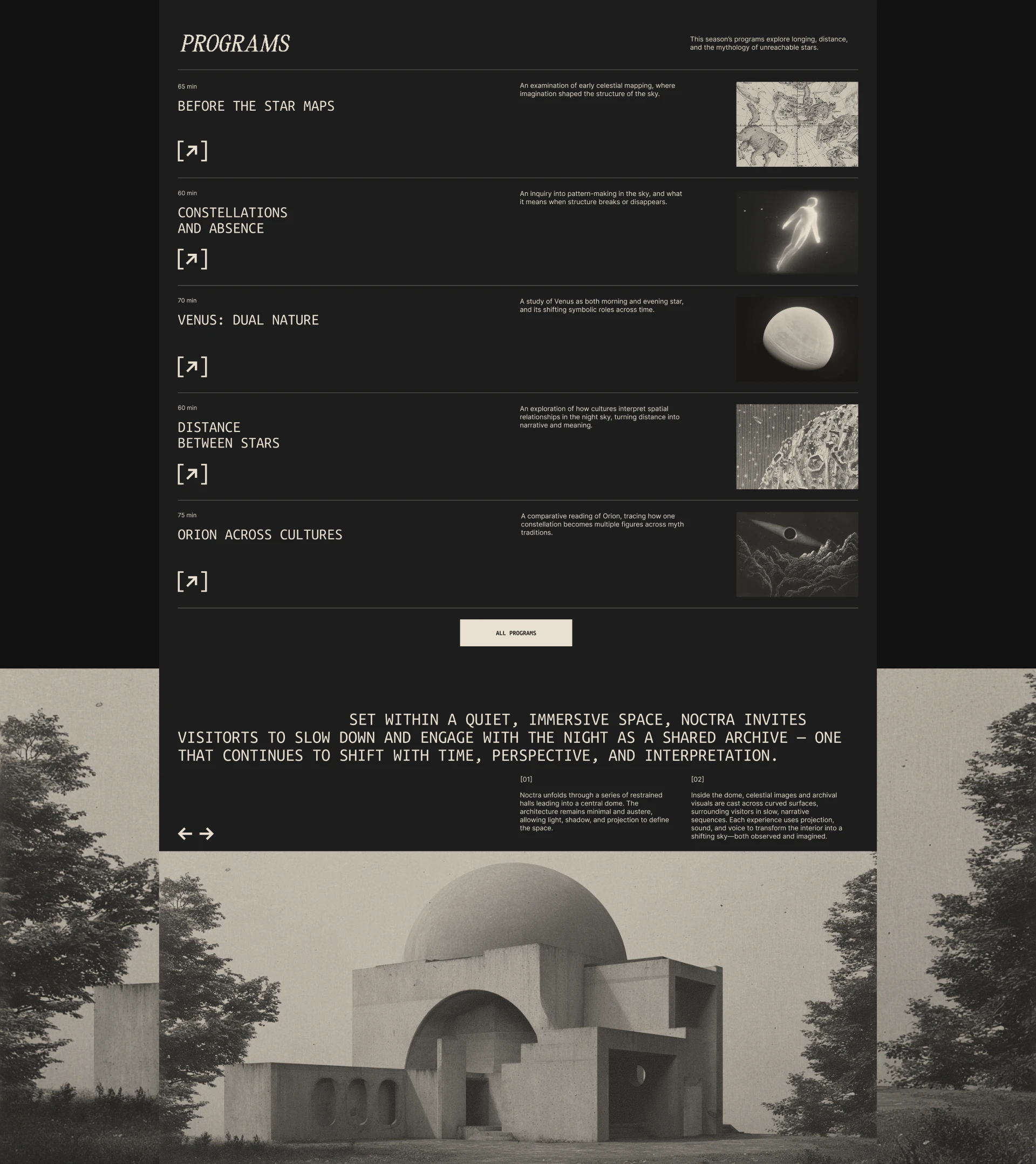 NOCTRA — Observatory Website Design| UX/UI — Изображение №5 — Интерфейсы, Брендинг на Dprofile