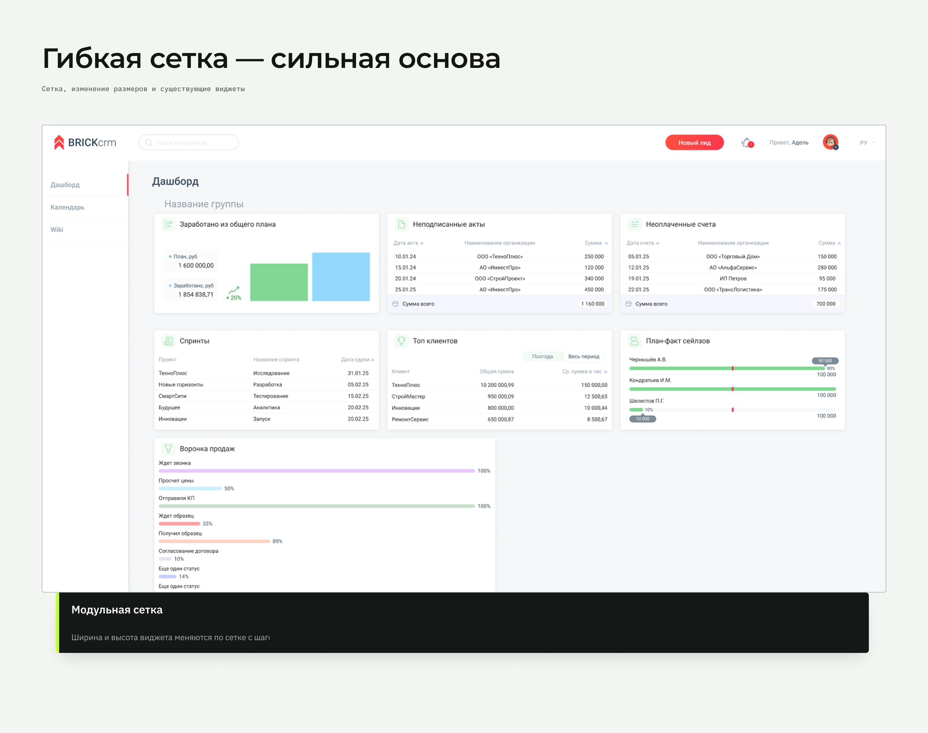CRM Dashboard — Изображение №2 — Интерфейсы на Dprofile