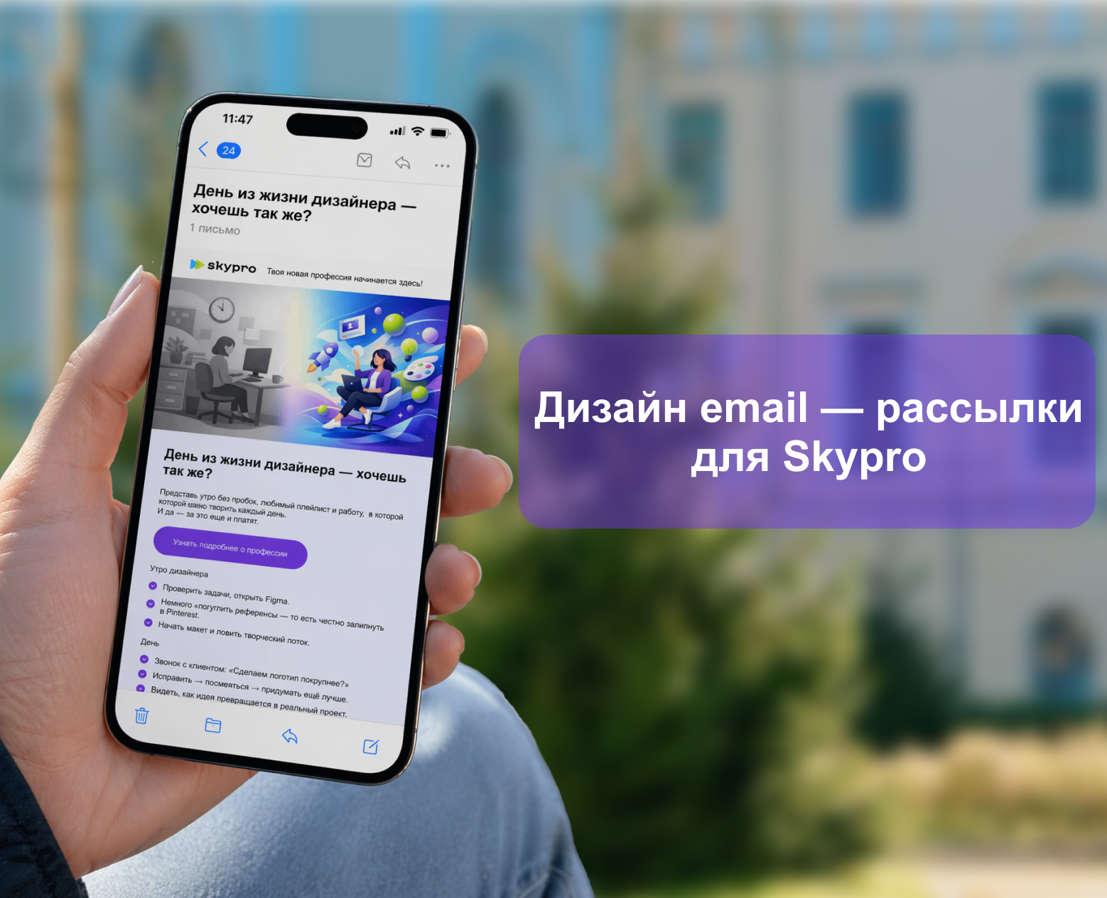 Email — рассылки для Skypro — Интерфейсы на Dprofile
