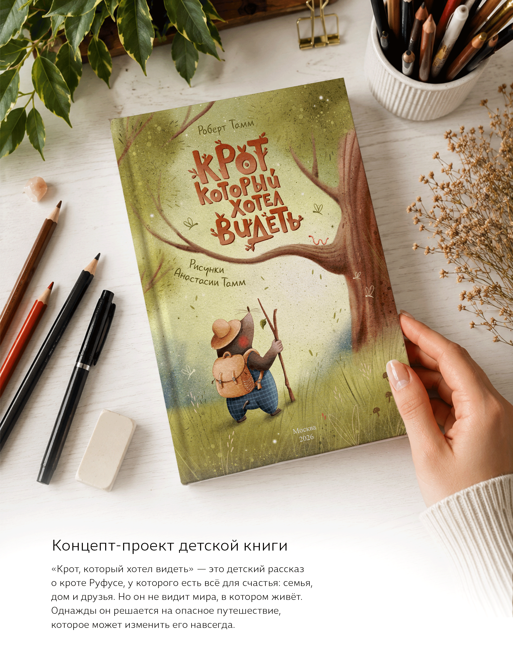 Концепт-проект детской книги «Крот, который хотел видеть» — Изображение №1 — Иллюстрация на Dprofile
