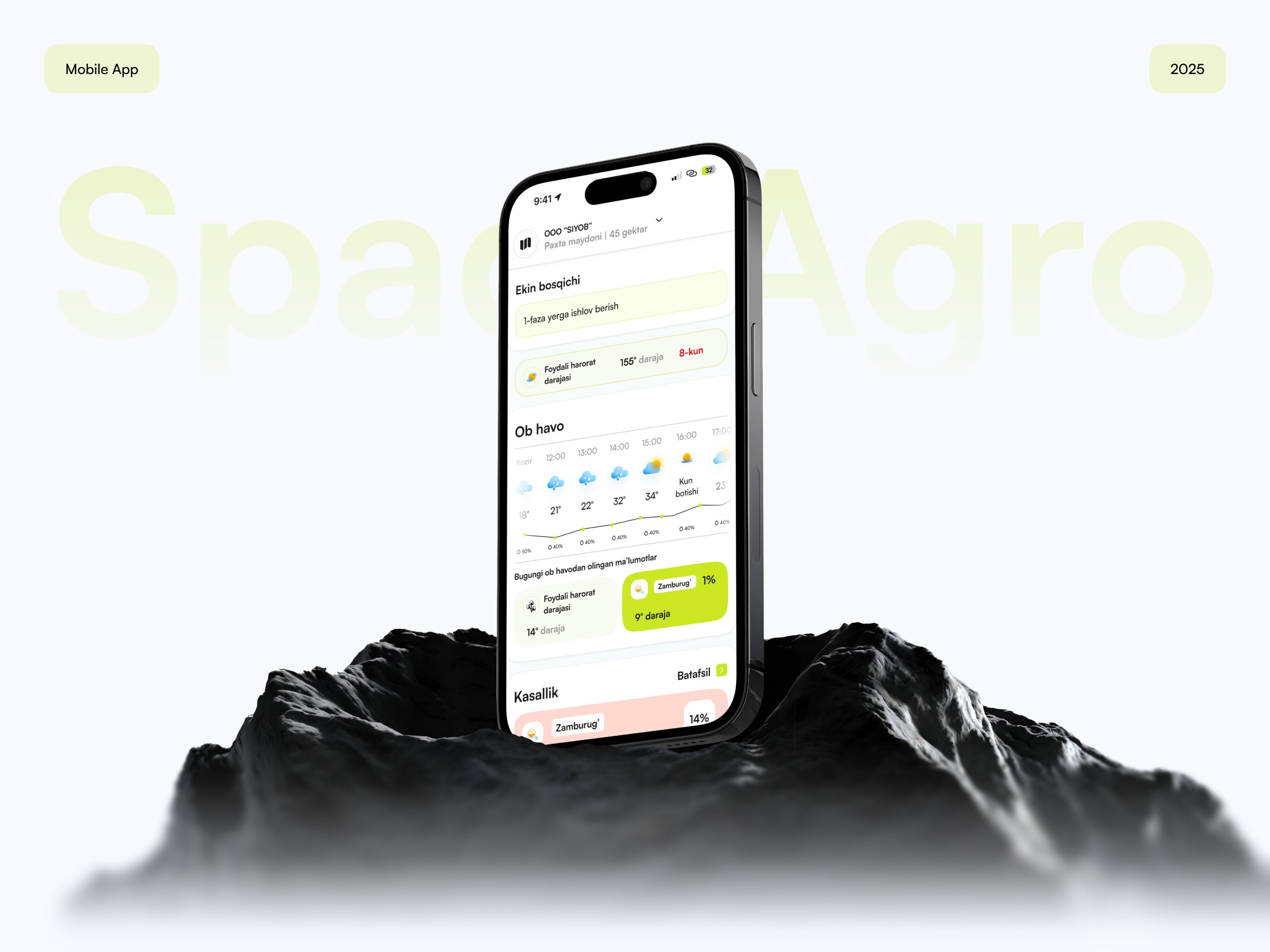 SpaceAgro | Mobile App | Pixor Agency — Изображение №1 — Интерфейсы, Брендинг на Dprofile