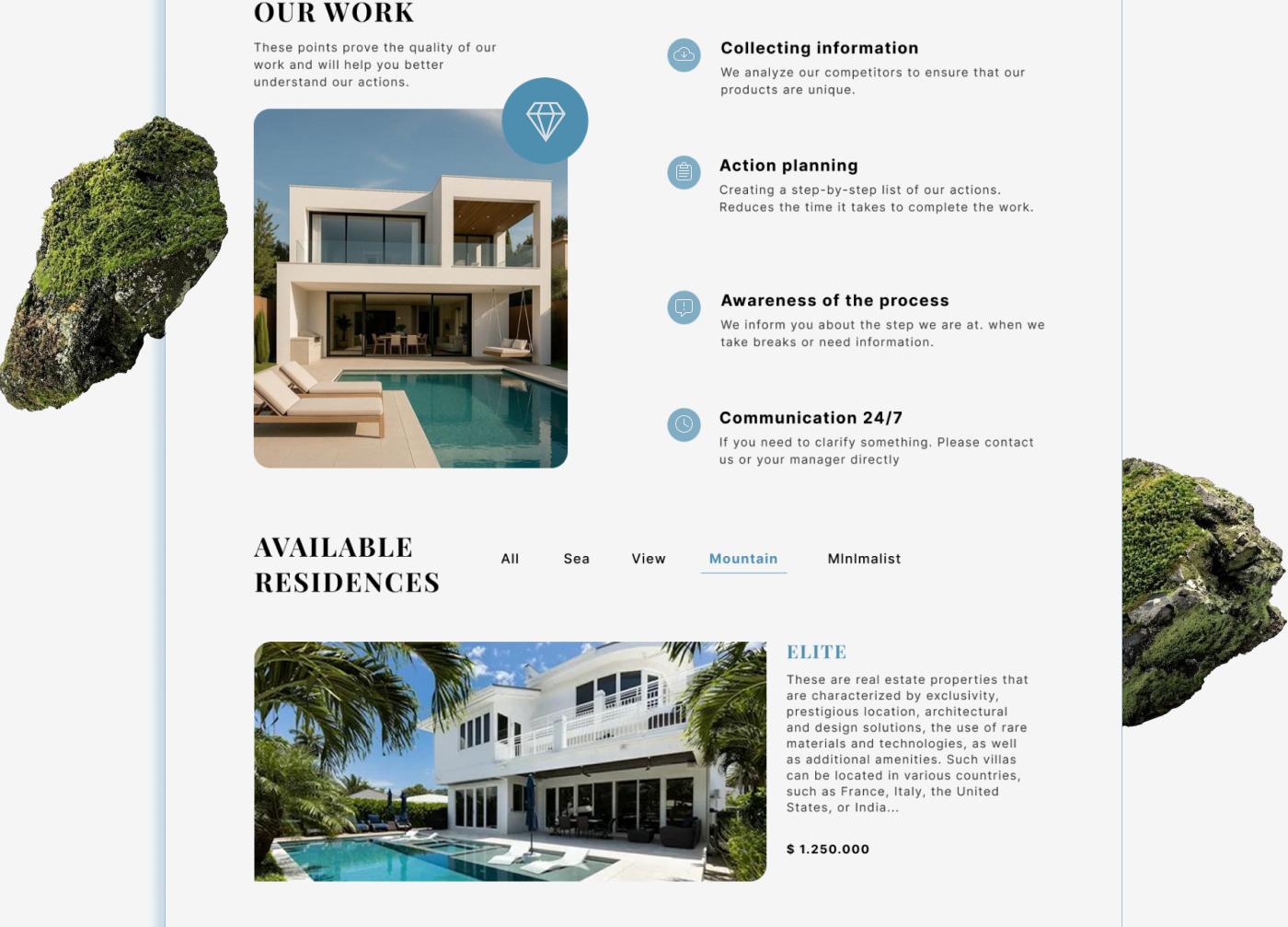 VILL — Luxury Estate Landing Page — Изображение №4 — Интерфейсы на Dprofile