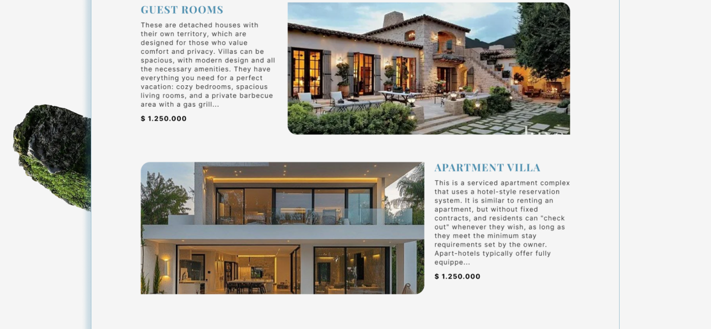 VILL — Luxury Estate Landing Page — Изображение №5 — Интерфейсы на Dprofile