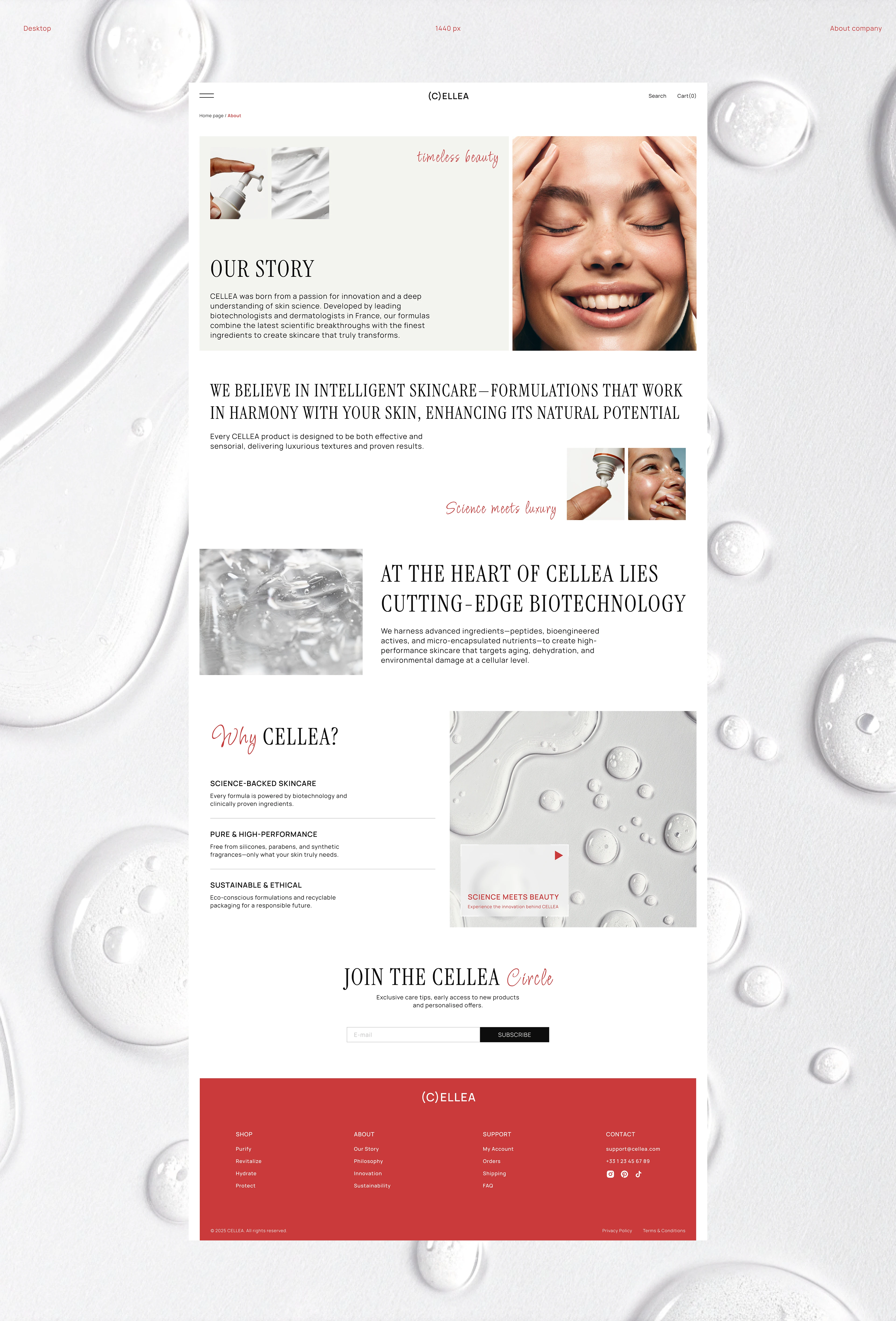 CELLEA | Premium Skincare E-Commerce Website — Изображение №5 — Интерфейсы, Брендинг на Dprofile