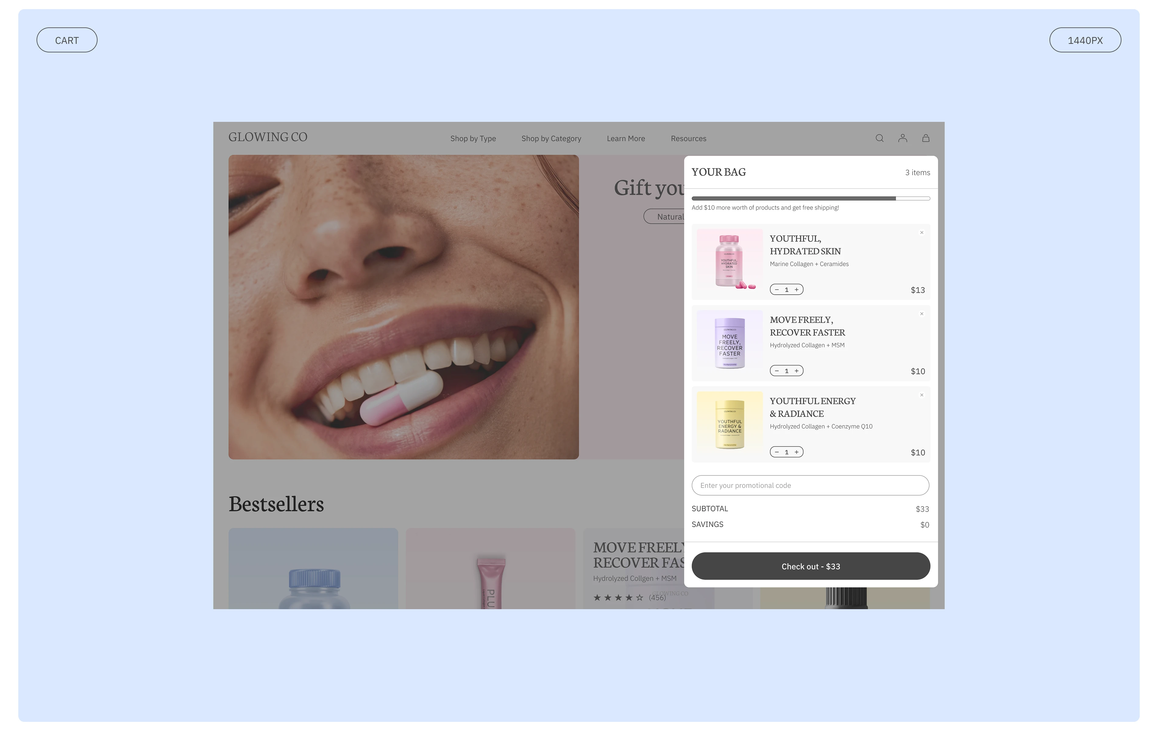 Glowing Co – Wellness & Beauty E-commerce Website — Изображение №10 — Интерфейсы, Брендинг на Dprofile