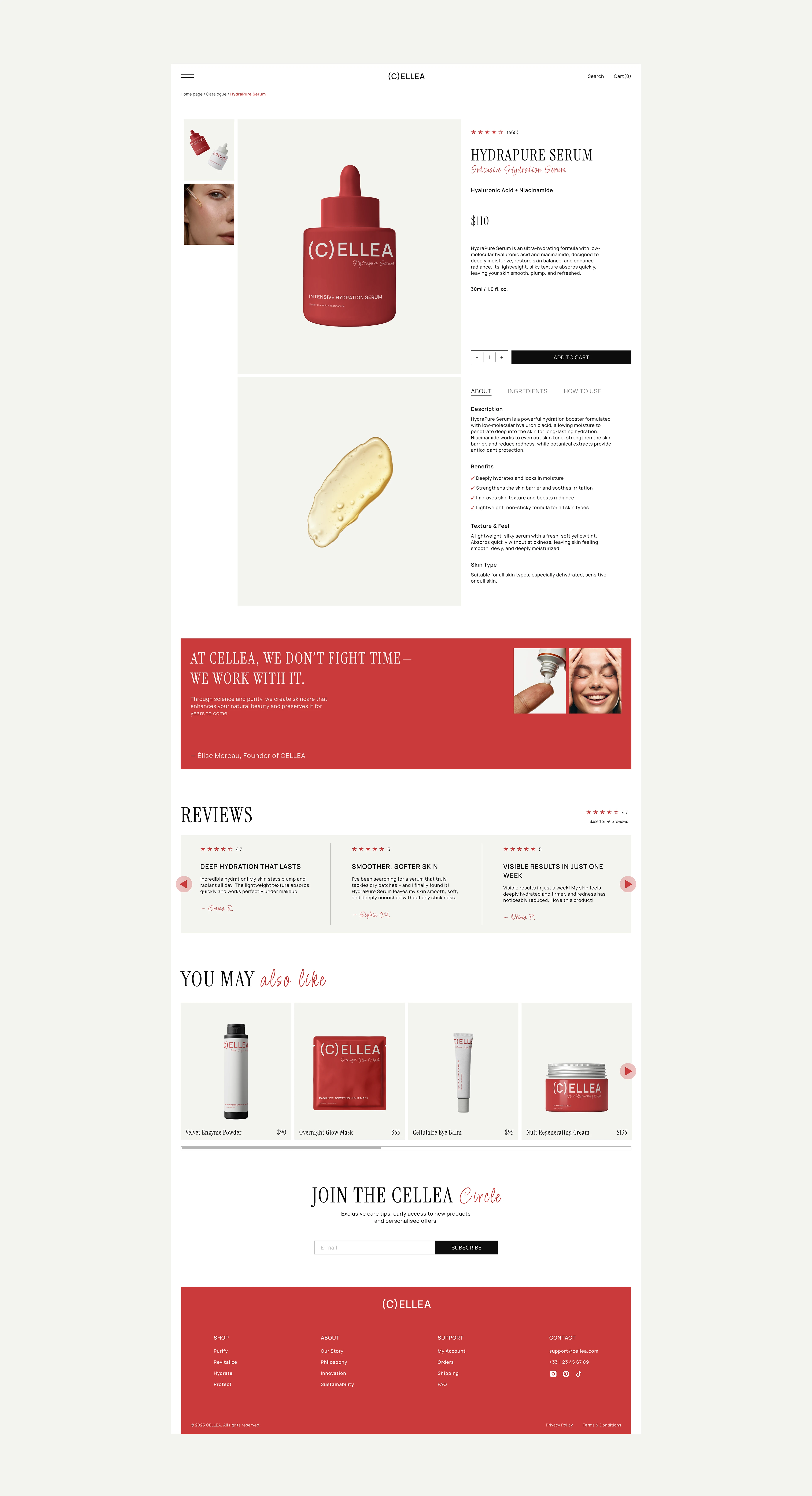 CELLEA | Premium Skincare E-Commerce Website — Изображение №9 — Интерфейсы, Брендинг на Dprofile
