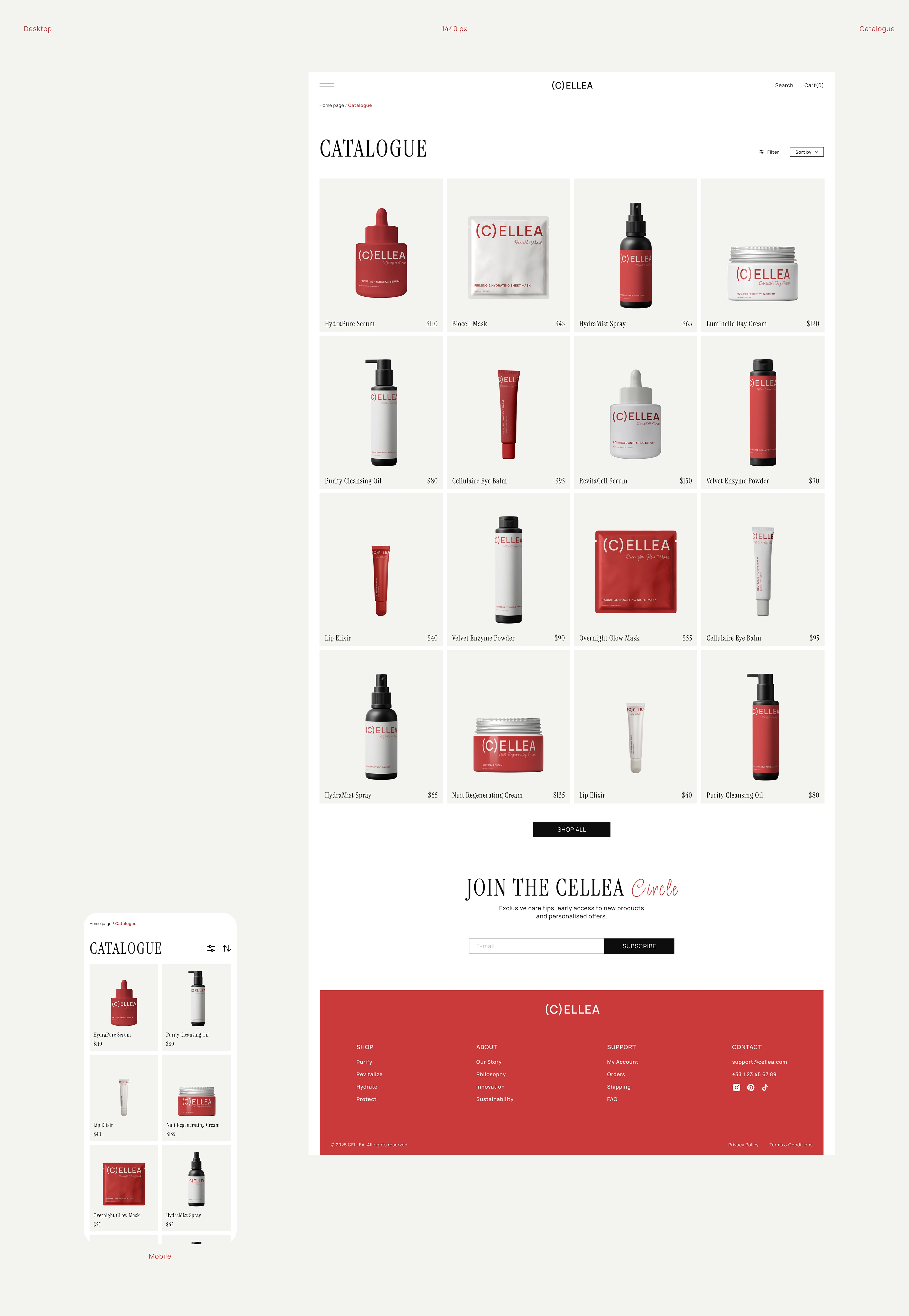 CELLEA | Premium Skincare E-Commerce Website — Изображение №7 — Интерфейсы, Брендинг на Dprofile