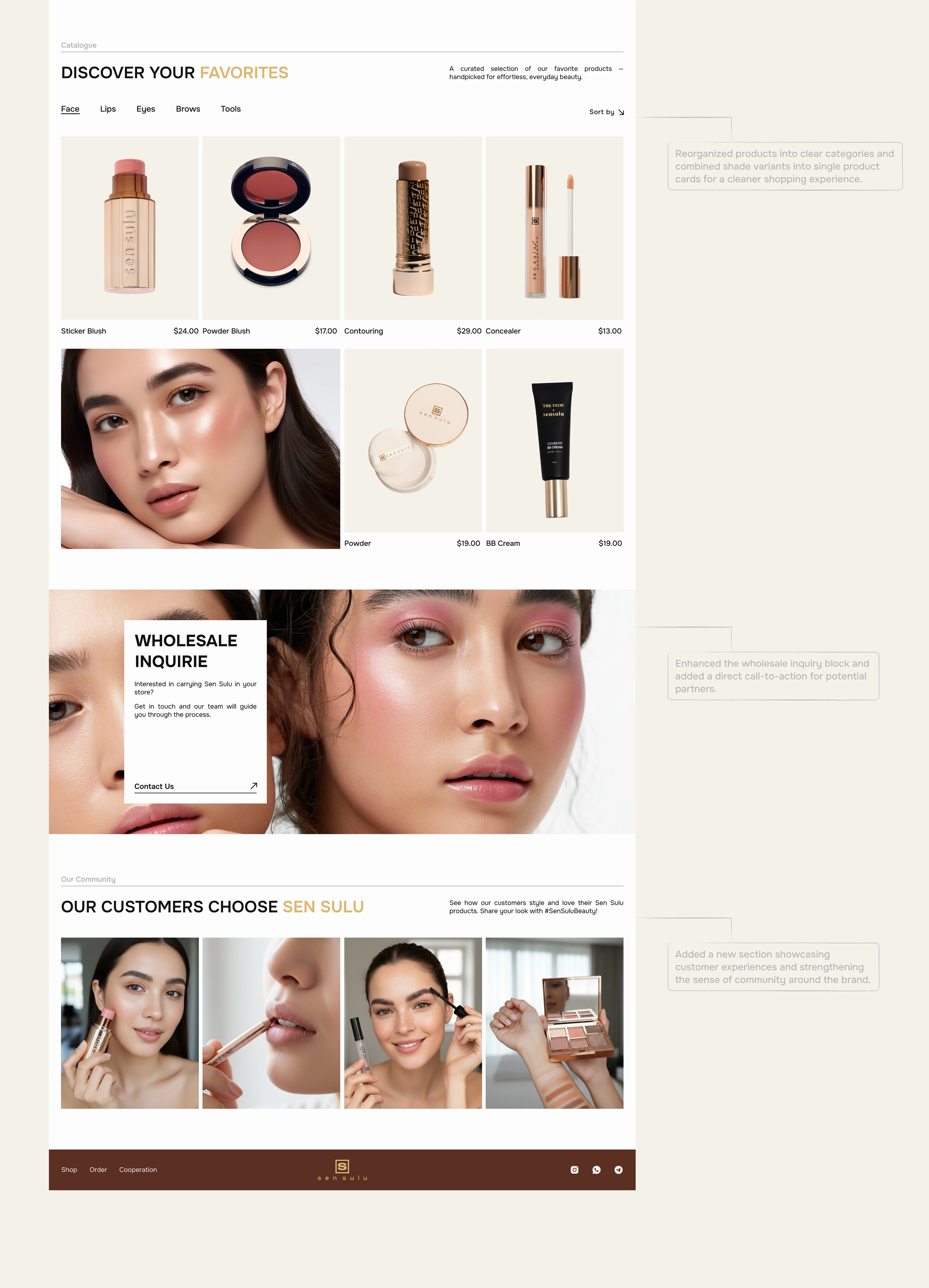Sen Sulu | Beauty E-commerce Website Redesign — Изображение №3 — Интерфейсы, Брендинг на Dprofile