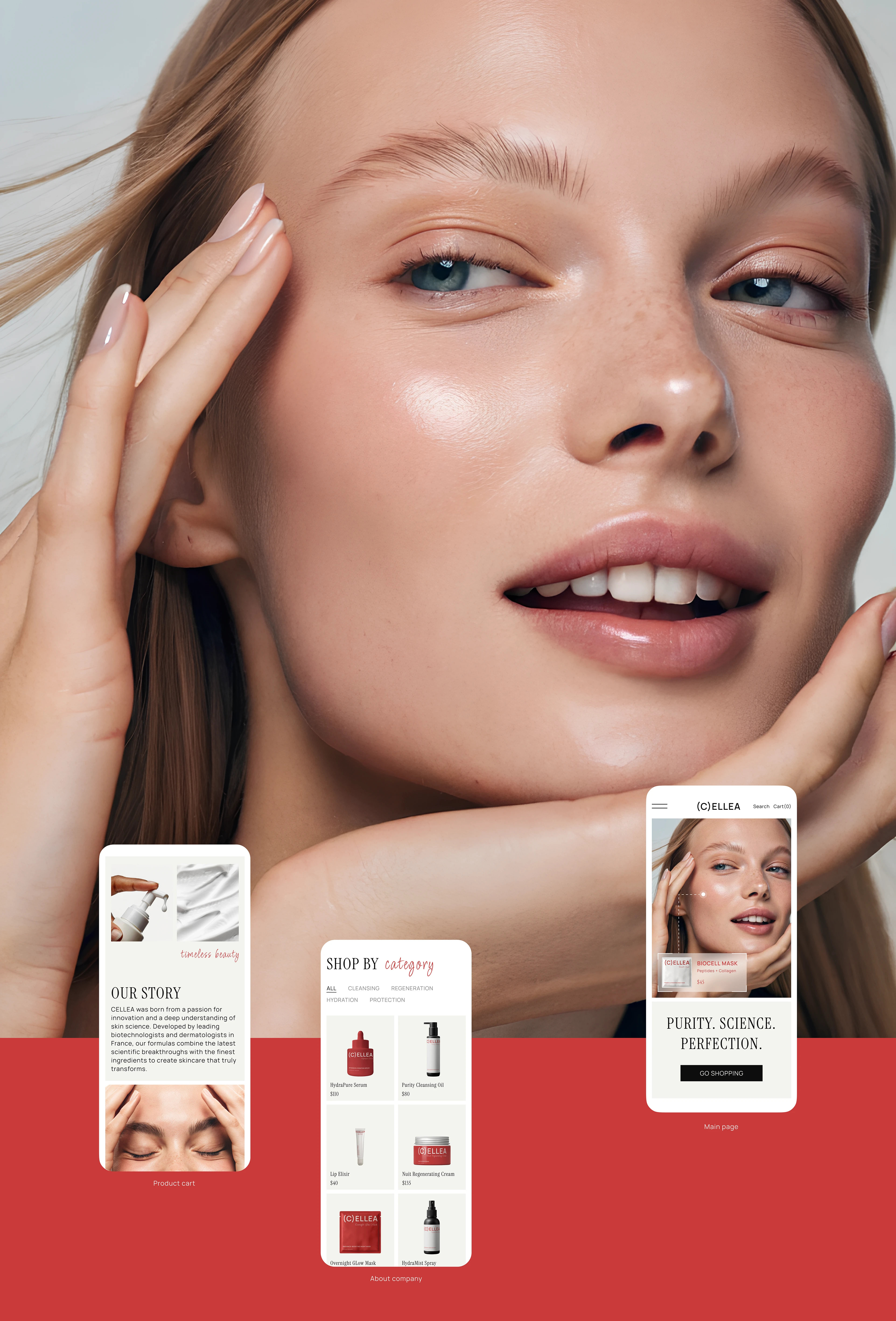 CELLEA | Premium Skincare E-Commerce Website — Изображение №3 — Интерфейсы, Брендинг на Dprofile