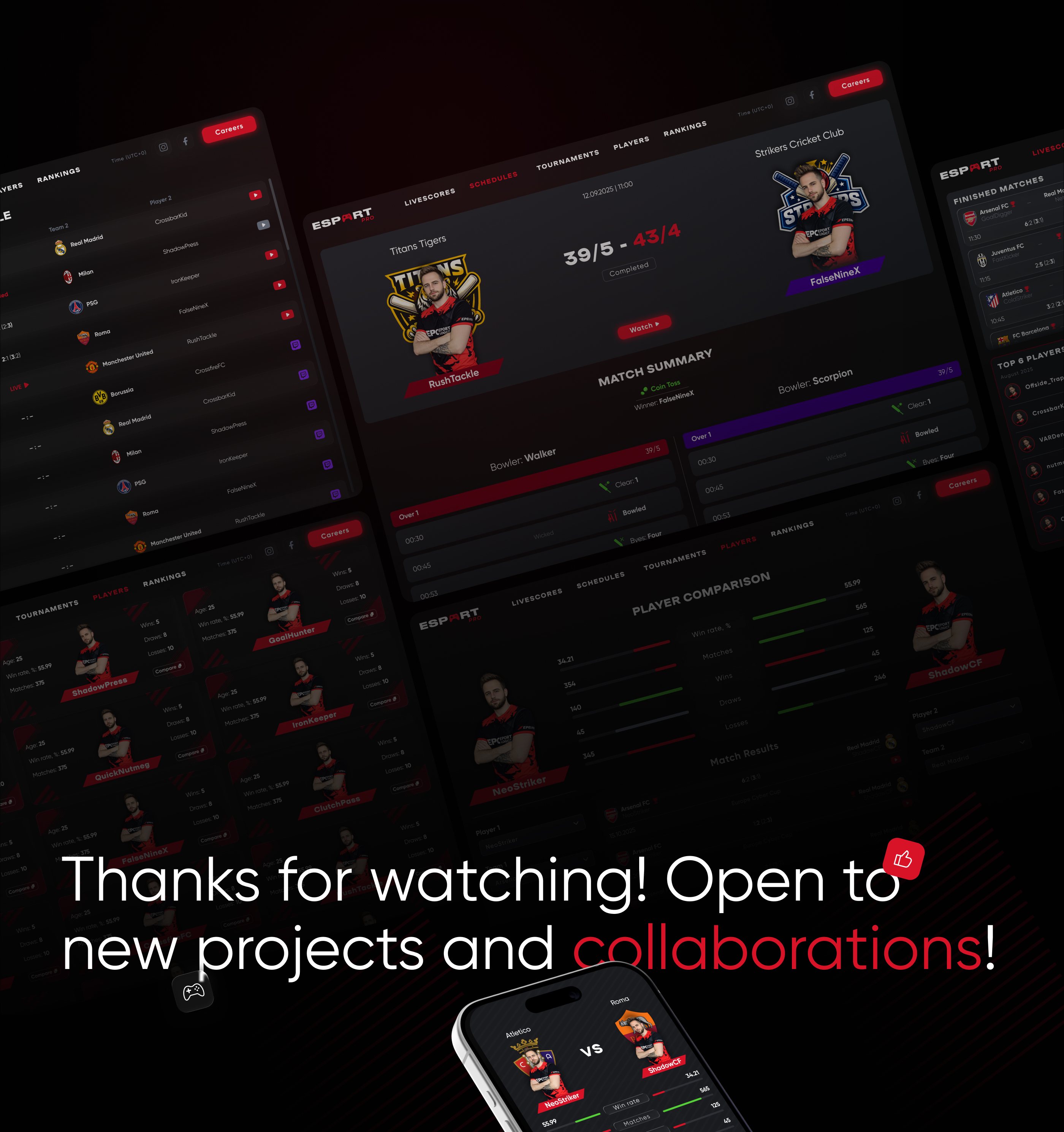 EsportPro — Киберспортивная Веб-платформа | UI/UX — Изображение №7 — Интерфейсы на Dprofile