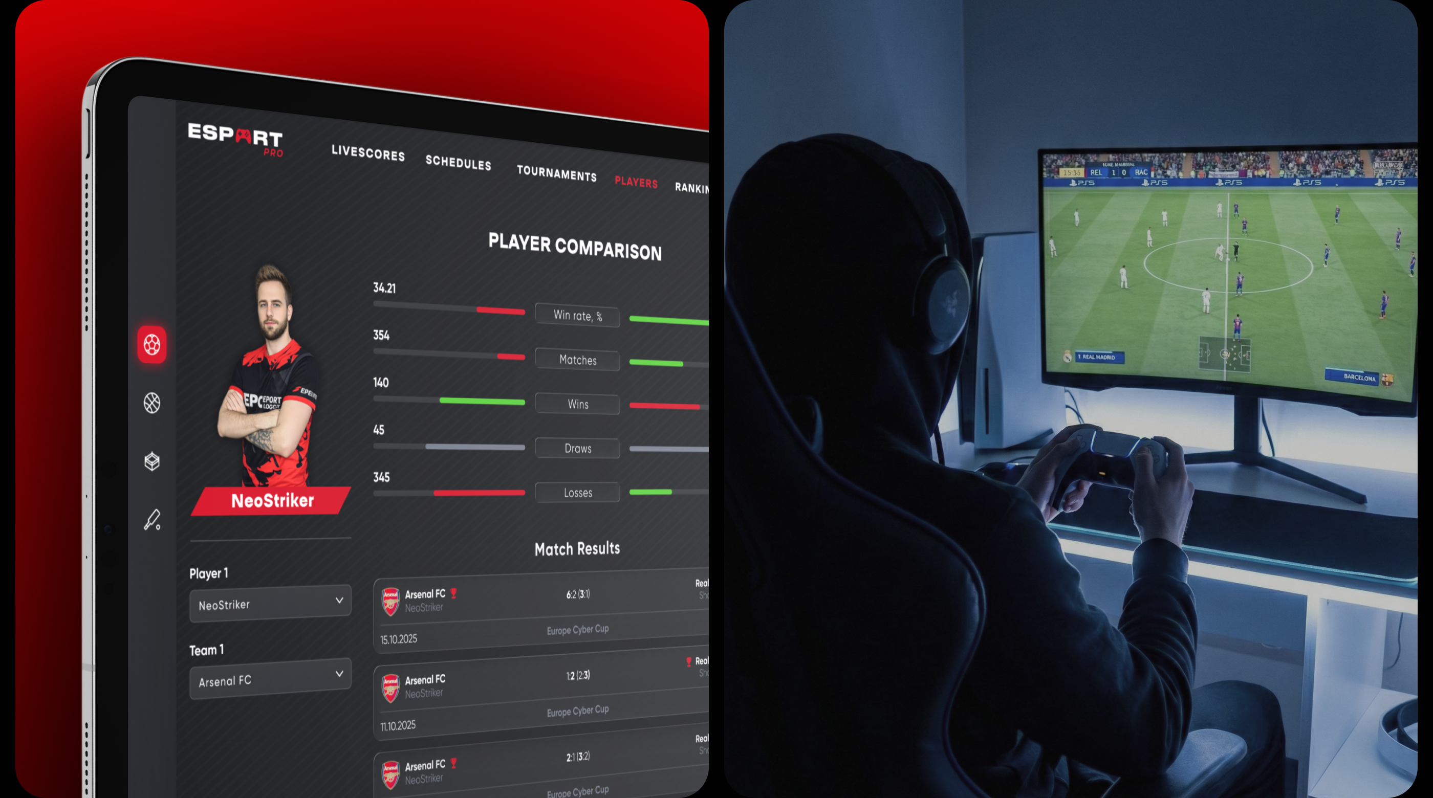 EsportPro — Киберспортивная Веб-платформа | UI/UX — Изображение №5 — Интерфейсы на Dprofile