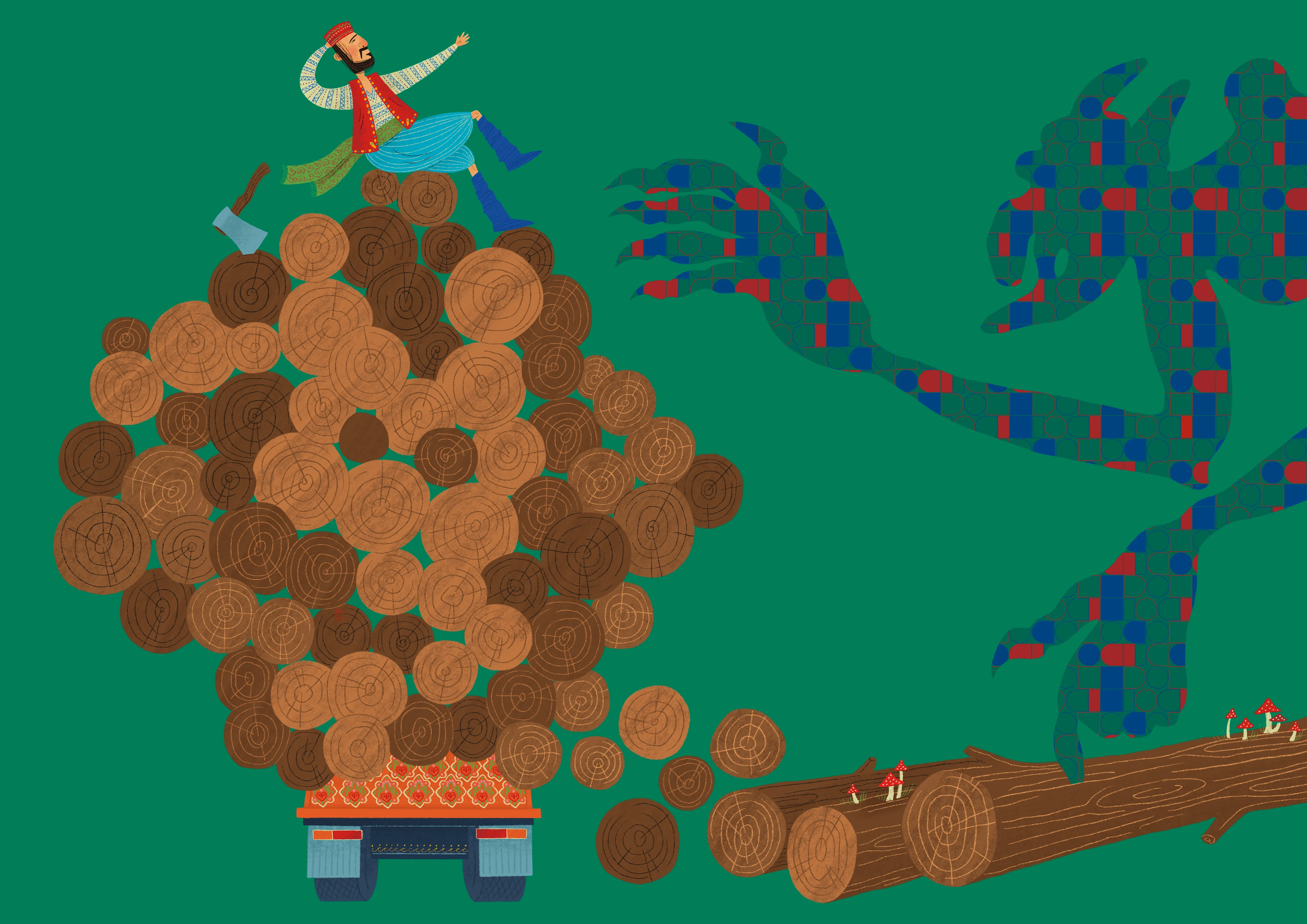 Татарские народные сказки | Иллюстрации для календаря — Изображение №5 — Иллюстрация, Графика на Dprofile