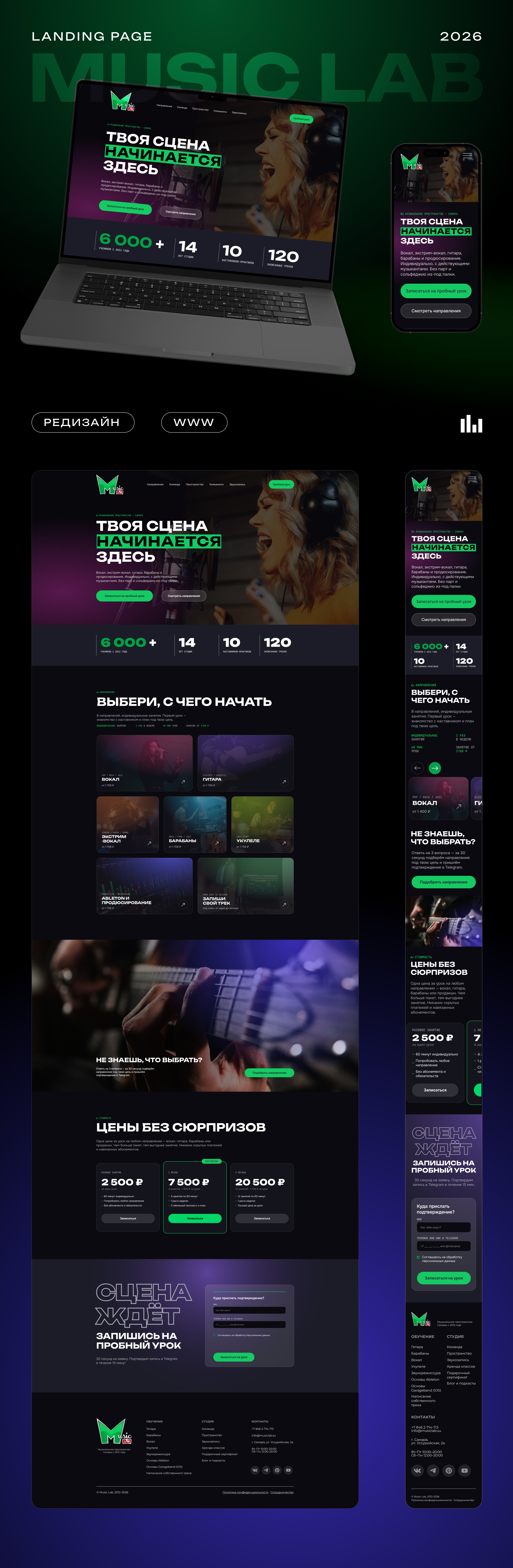Дизайн сайта | Музыкальной студии MusicLab — Изображение №1 — Интерфейсы на Dprofile