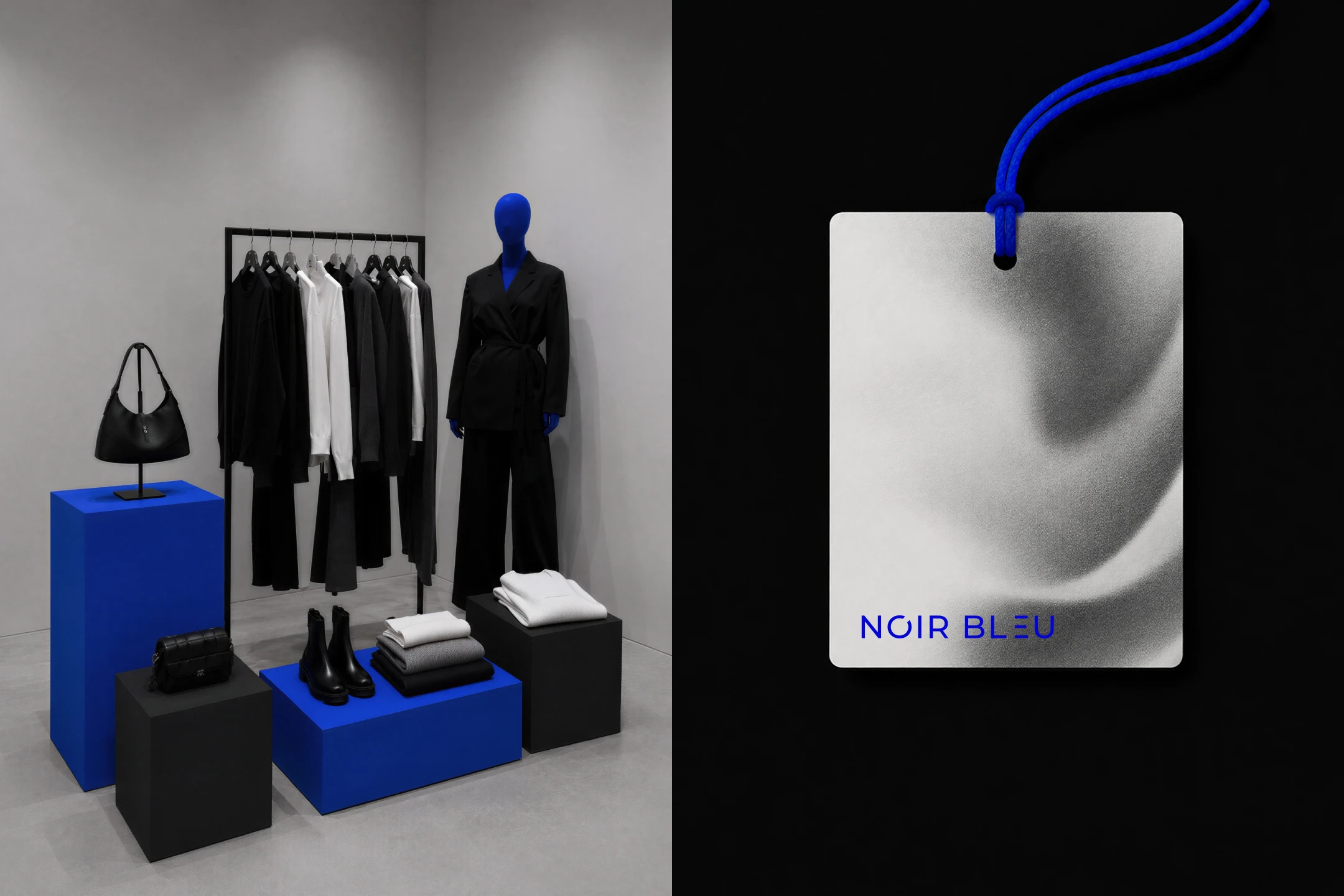 NOIR BLEU - айдентика для бренда одежды — Изображение №3 — Брендинг, Нейро на Dprofile