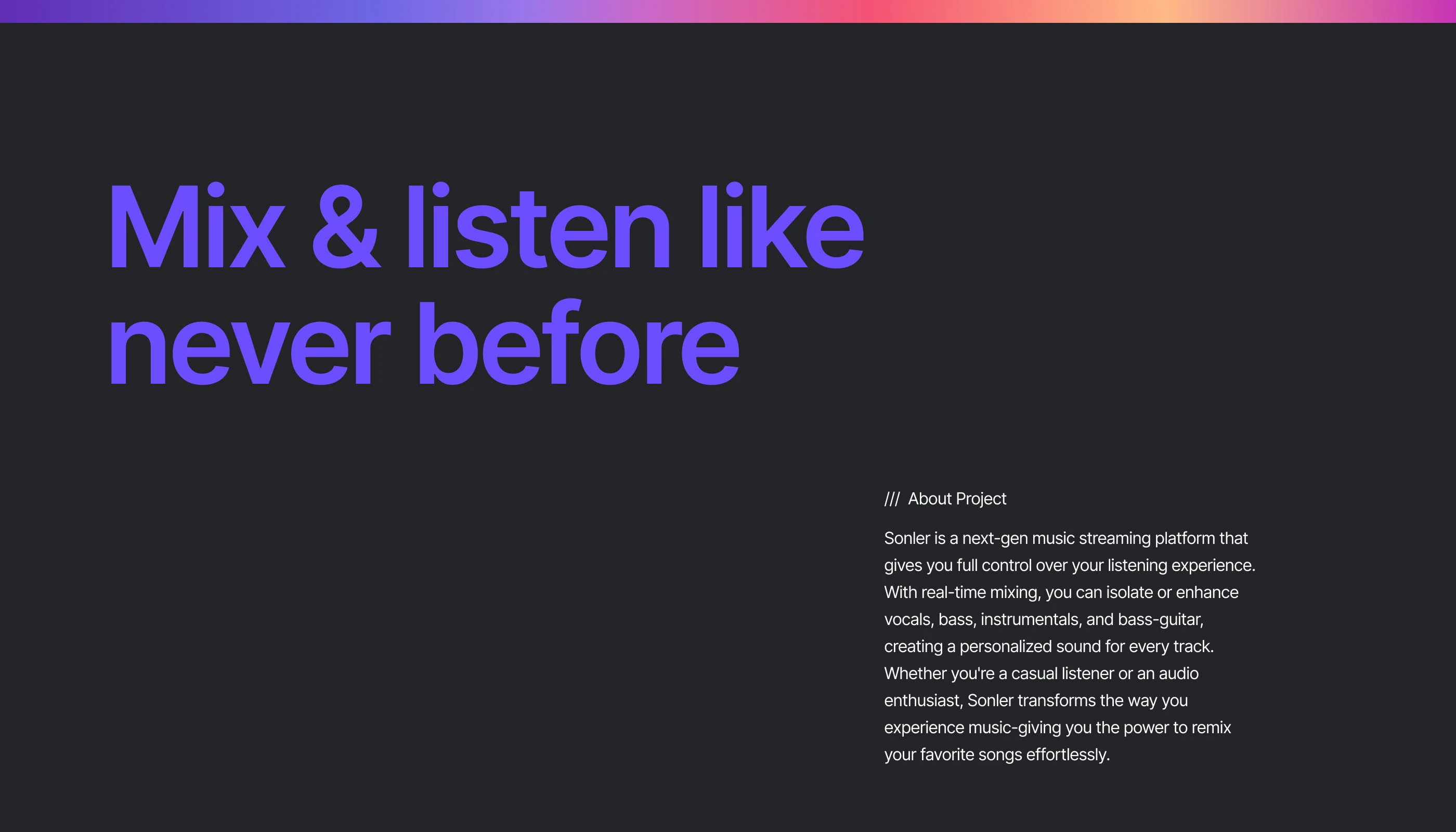 Sonler - music platform. UI/UX Design. — Изображение №1 — Интерфейсы на Dprofile
