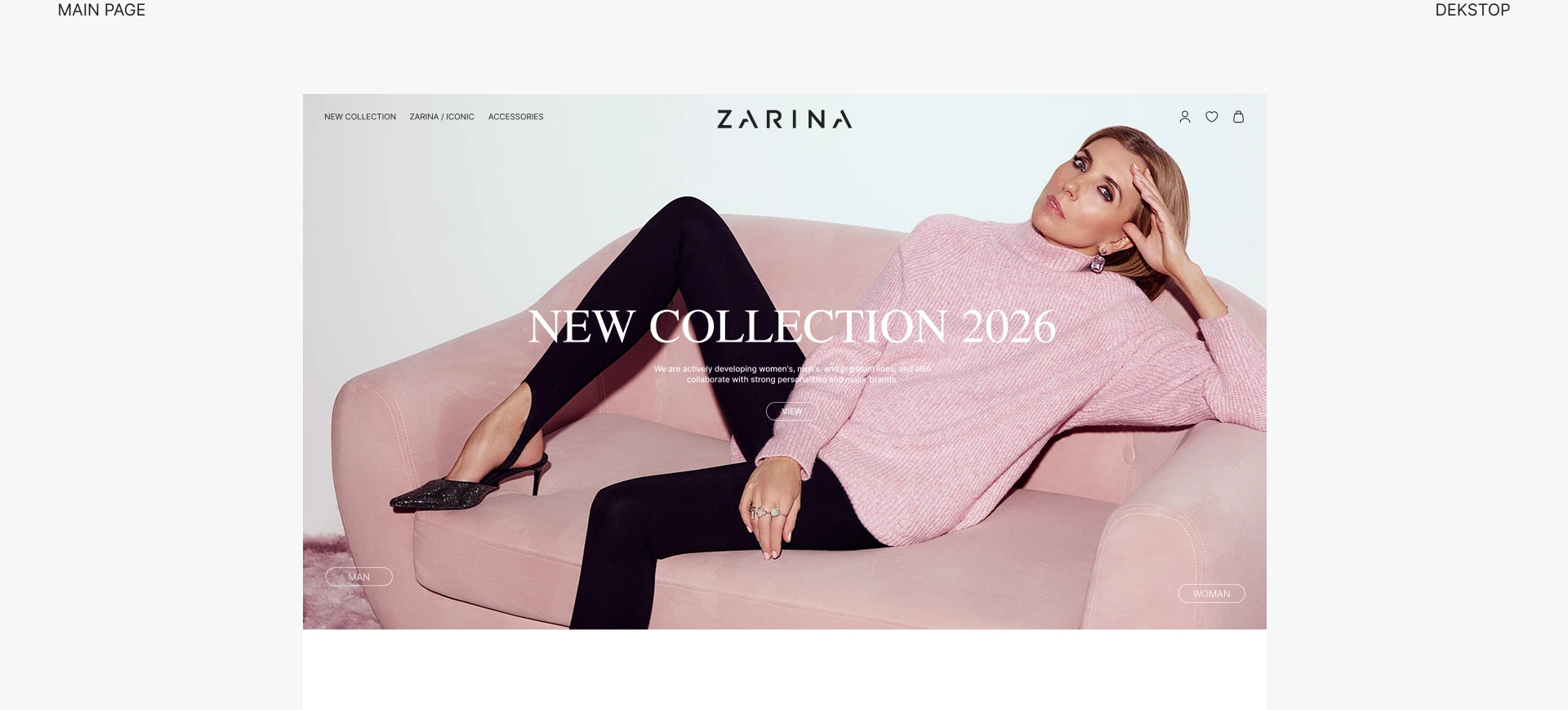 Интернет-магазин одежды ZARINA — Изображение №3 — Интерфейсы на Dprofile
