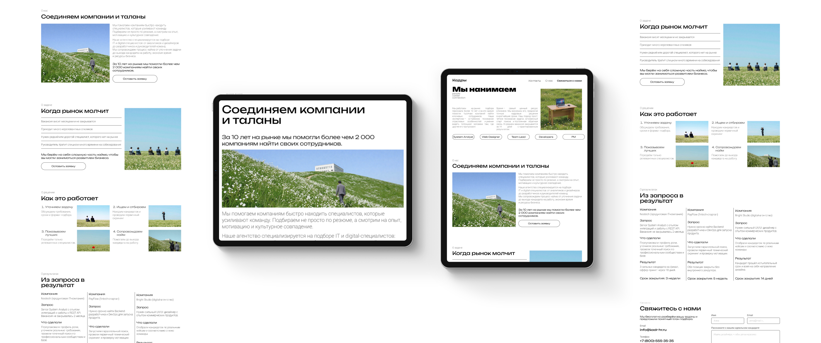 Веб-дизайн лендинга. Кадровое агенство КАДРЫ — Изображение №4 — Интерфейсы, Брендинг на Dprofile