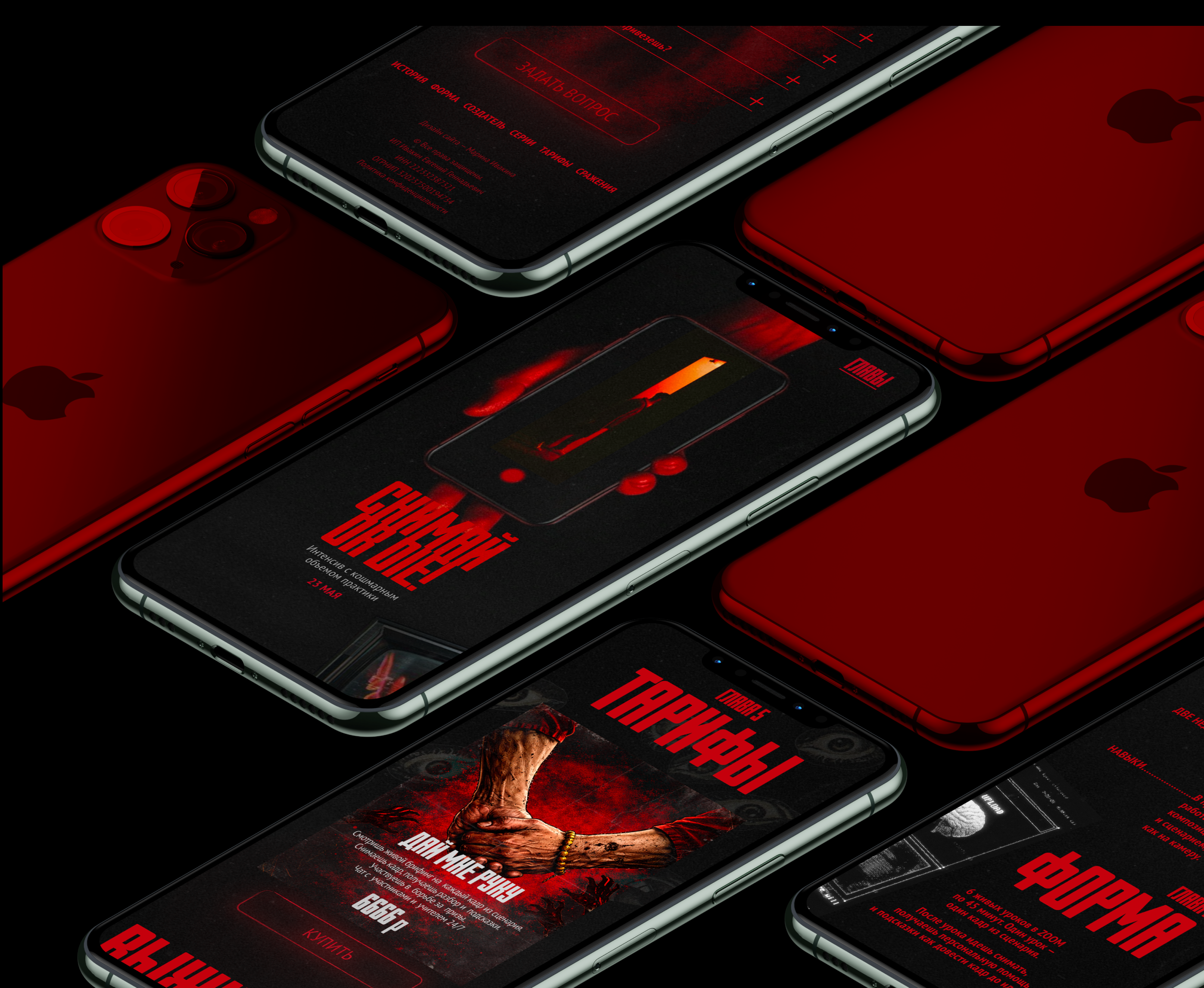 Веб дизай лендинга. Интенсив по мобильной съемке КИНОШНО — Изображение №3 — Интерфейсы, Брендинг на Dprofile