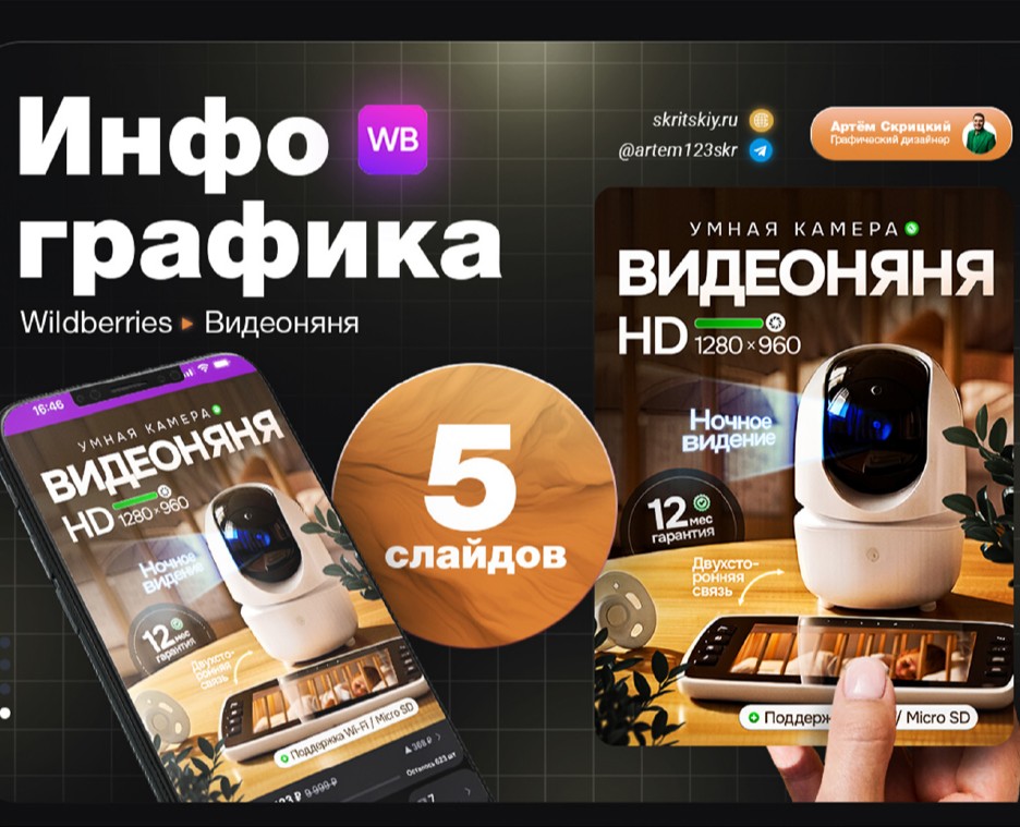 Дизайн карточки товара Видеоняня — Графика на Dprofile