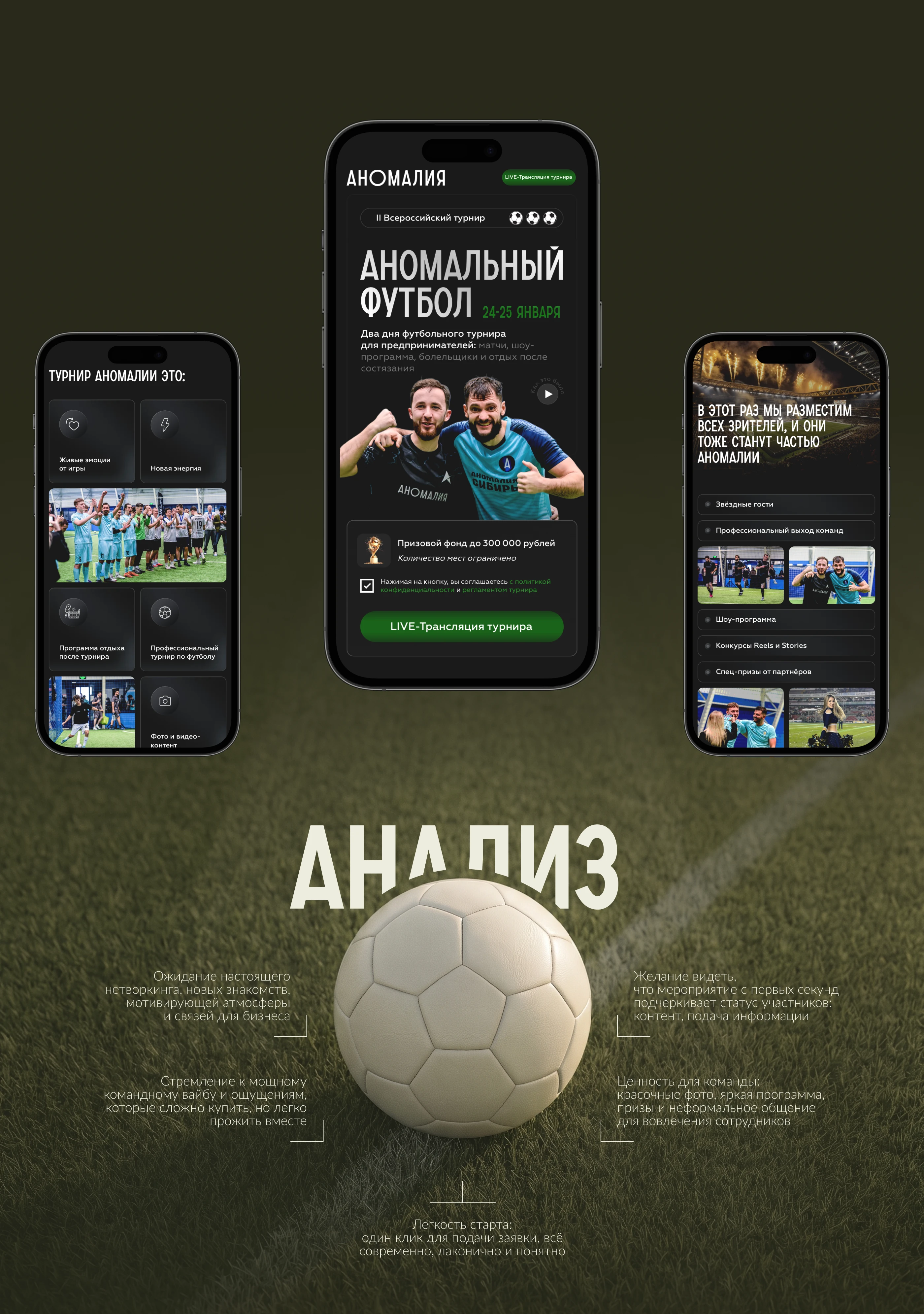 Сайт для бизнес турнира по футболу | Web design | Ux Ui | Landing Page — Изображение №3 — Интерфейсы, Графика на Dprofile