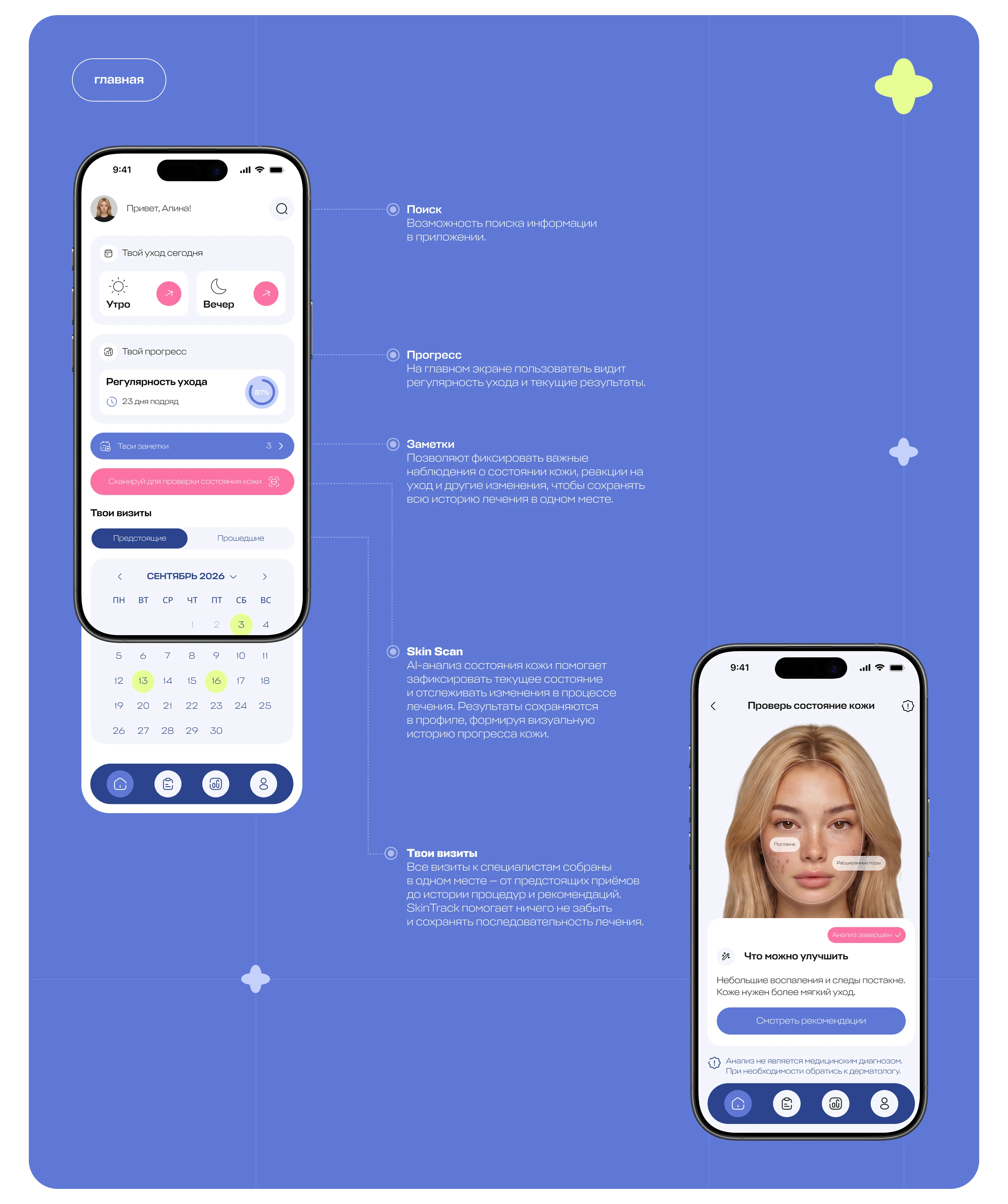 SkinTrack | Mobile app for personalized skincare — Изображение №12 — Интерфейсы, Нейро на Dprofile