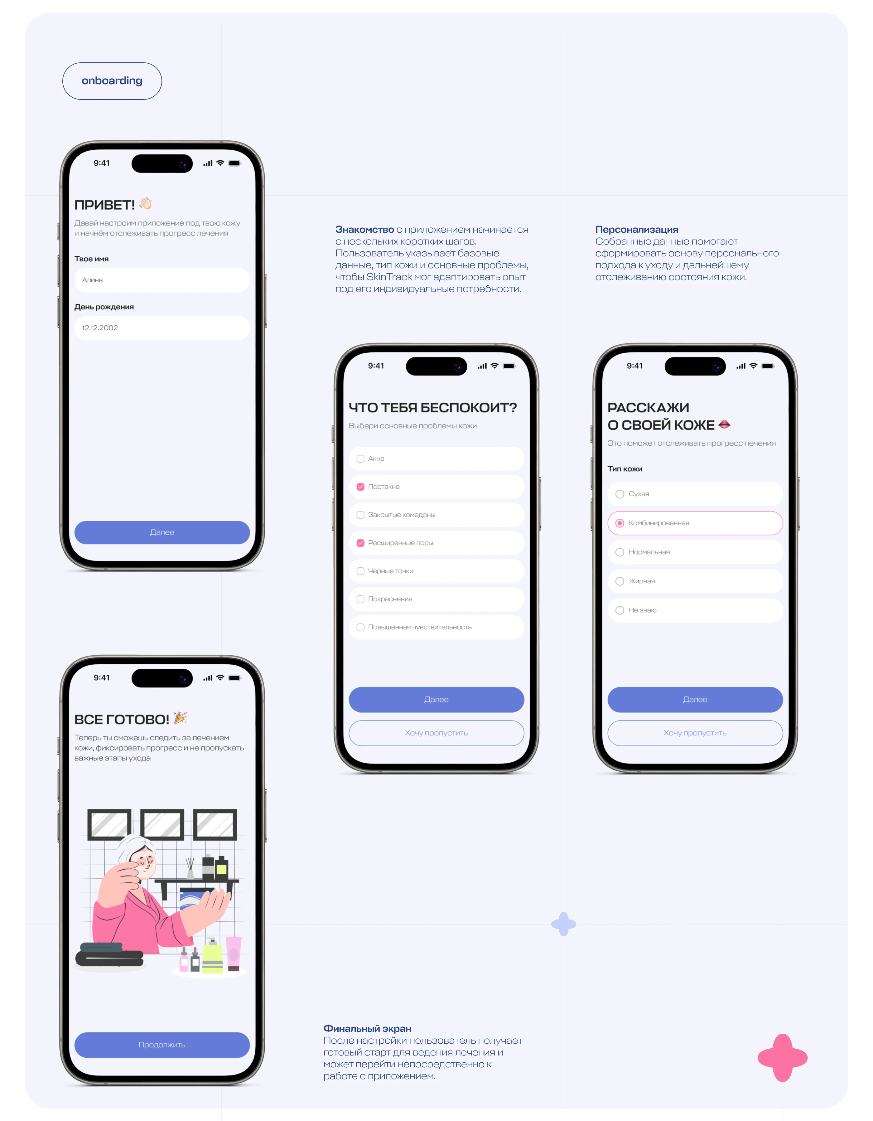 SkinTrack | Mobile app for personalized skincare — Изображение №10 — Интерфейсы, Нейро на Dprofile