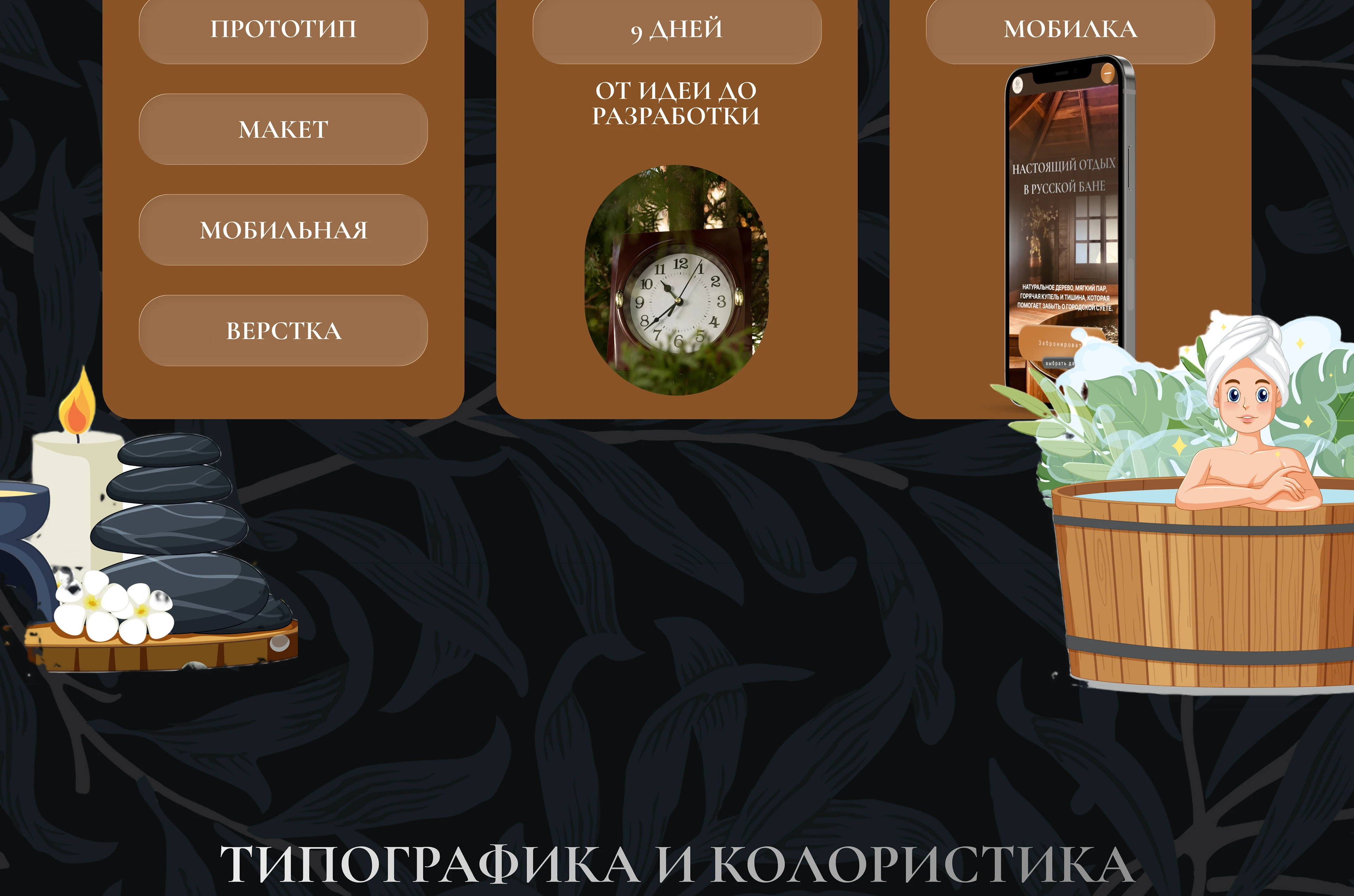 Лендинг для бизнеса аренда бани — Изображение №3 — Интерфейсы, Брендинг на Dprofile