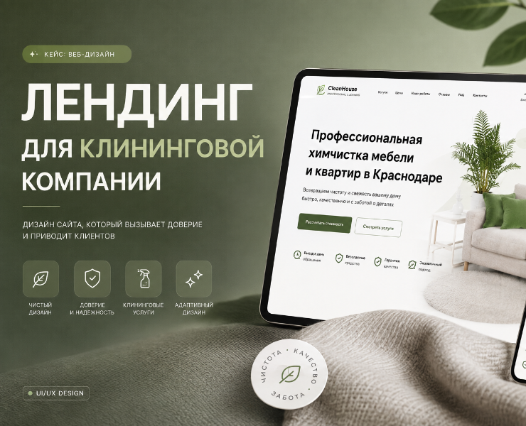 Сайт для клининговой компании — Интерфейсы, Маркетинг на Dprofile