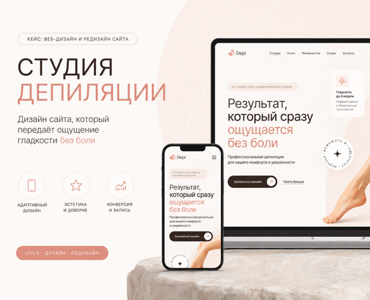 Дизайн студии депиляции. Красота и здоровье. — Интерфейсы на Dprofile