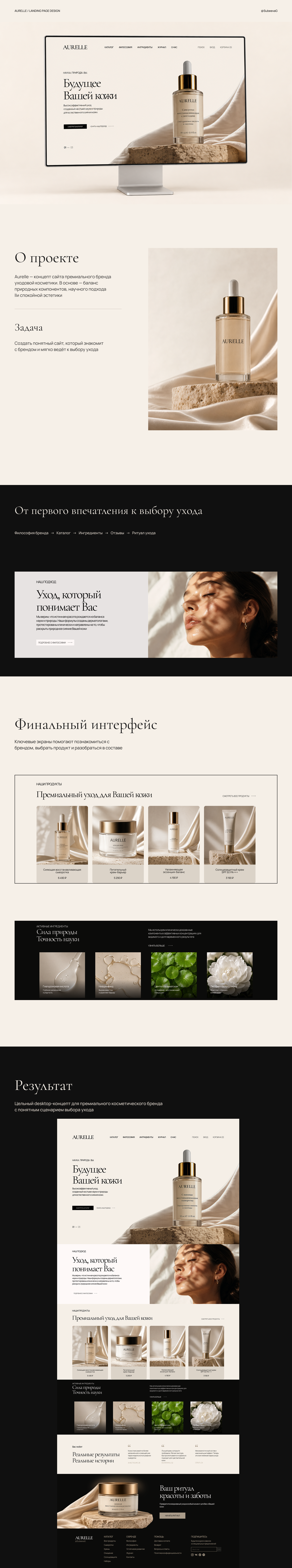 Aurelle — сайт премиального бренда косметики — Изображение №1 — Интерфейсы на Dprofile