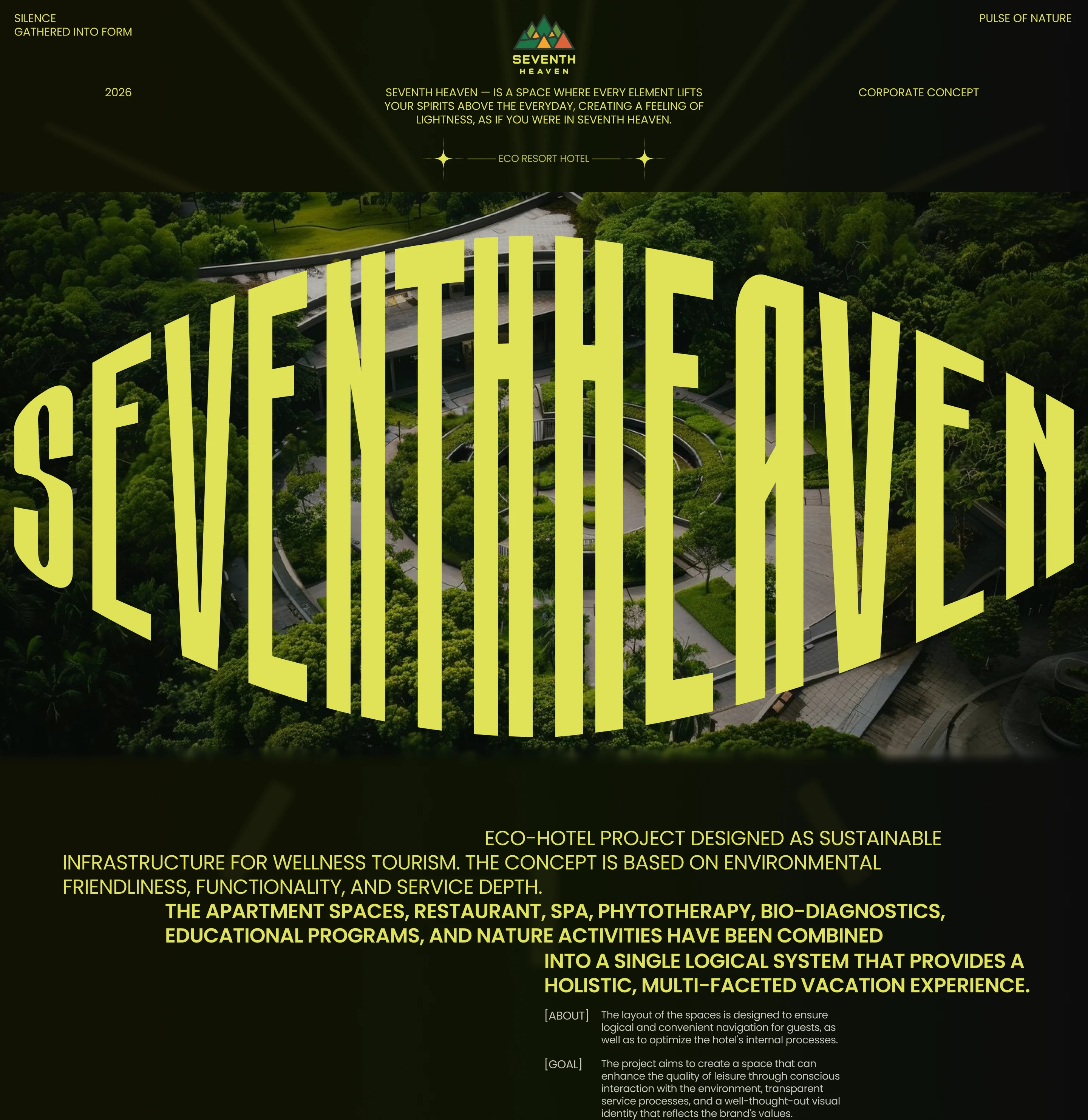 SEVENTH HEAVEN — Eco Resort Website Design UX/UI — Изображение №1 — Интерфейсы, Брендинг на Dprofile