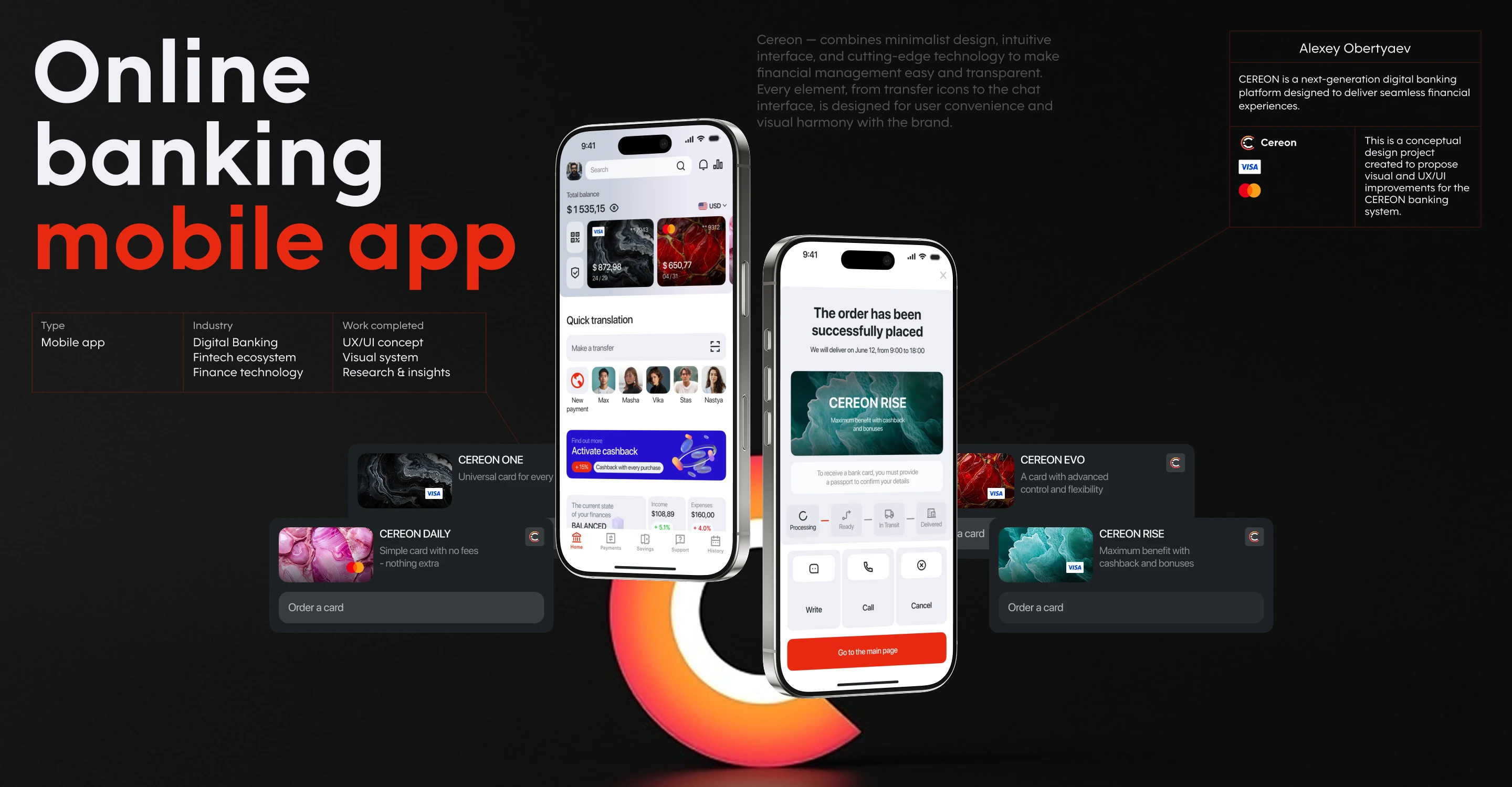CEREON Mobile Banking App UX/UI Design — Изображение №1 — Интерфейсы на Dprofile
