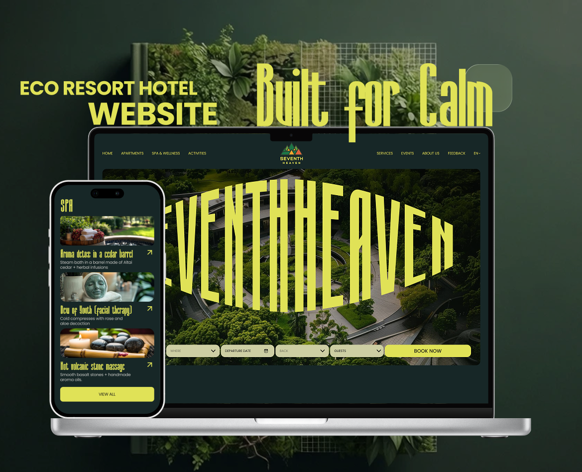 SEVENTH HEAVEN — Eco Resort Website Design UX/UI — Интерфейсы, Брендинг на Dprofile