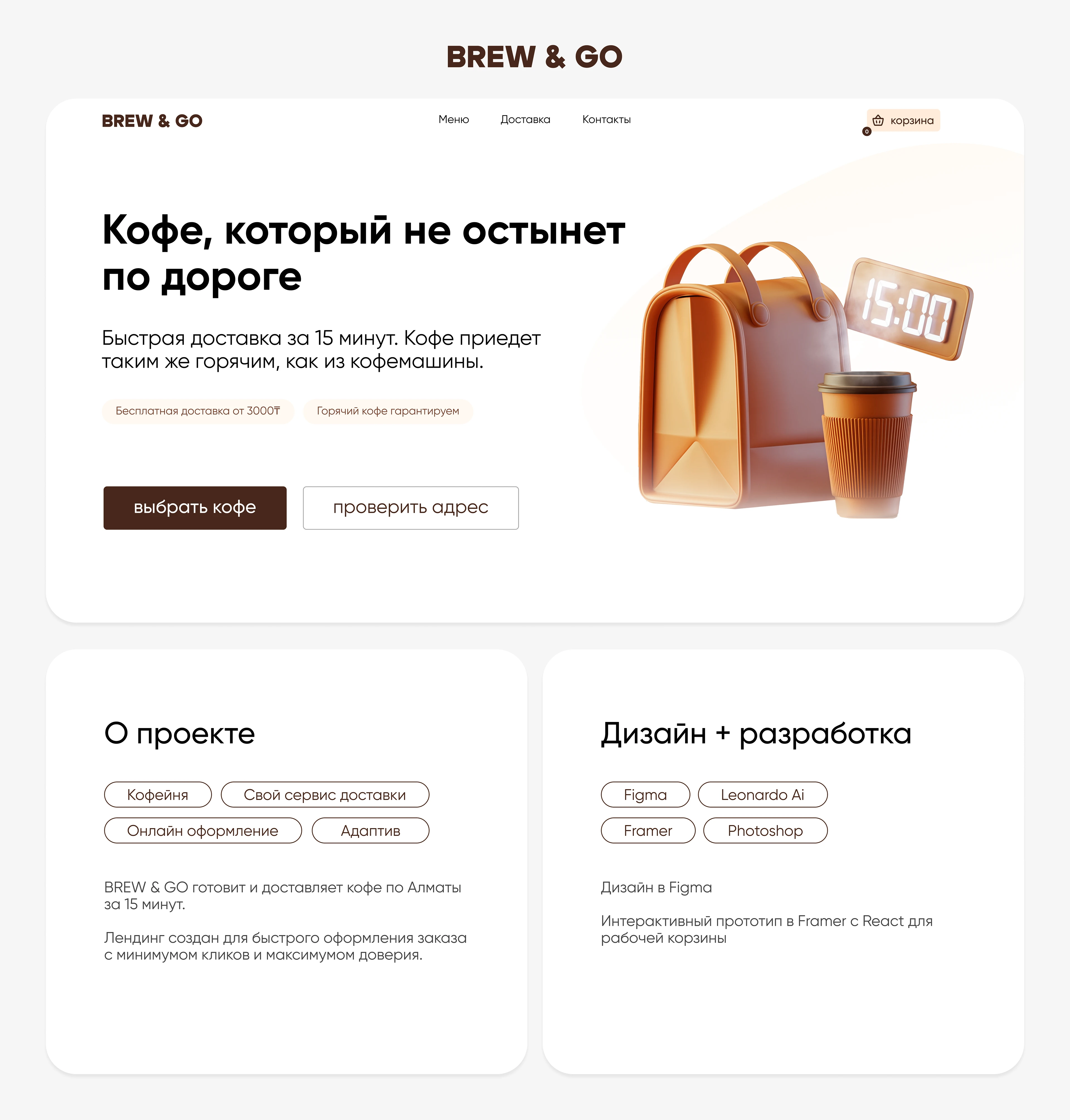 Лендинг для кофейни с сервисом доставки внутри — Изображение №1 — Интерфейсы на Dprofile