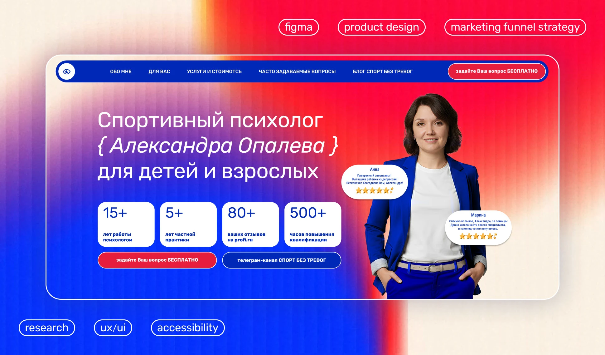 Сайт спортивного психолога — Изображение №1 — Интерфейсы, Брендинг на Dprofile