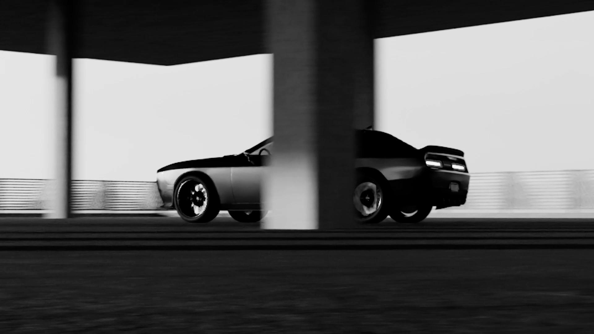 DODGE CHALLENGER. BLACK AND WHITE. — Изображение №13 — 3D, Анимация на Dprofile